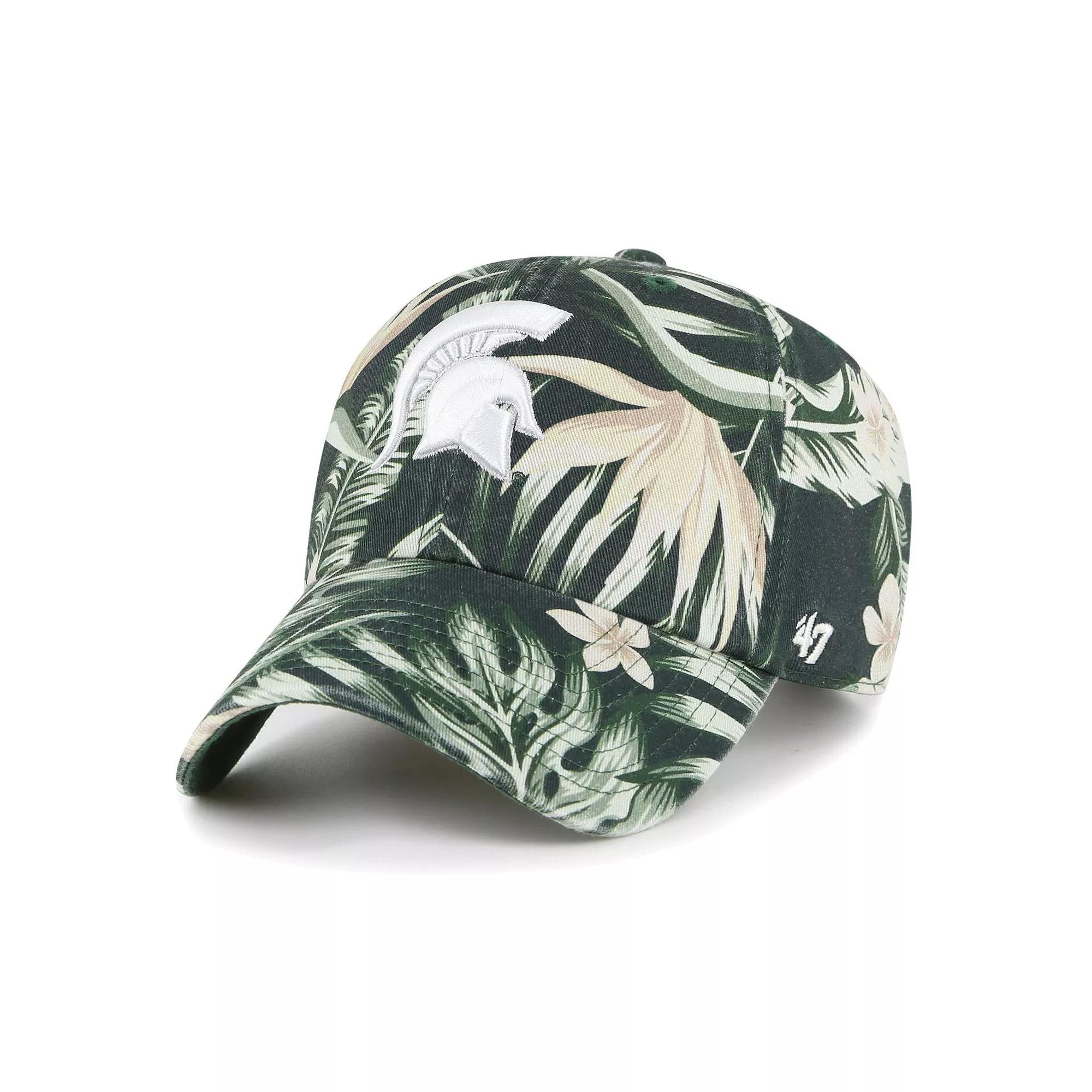 Men's '47 Green Michigan State Spartans Tropicalia Clean Up Adjustable Hat Product Image