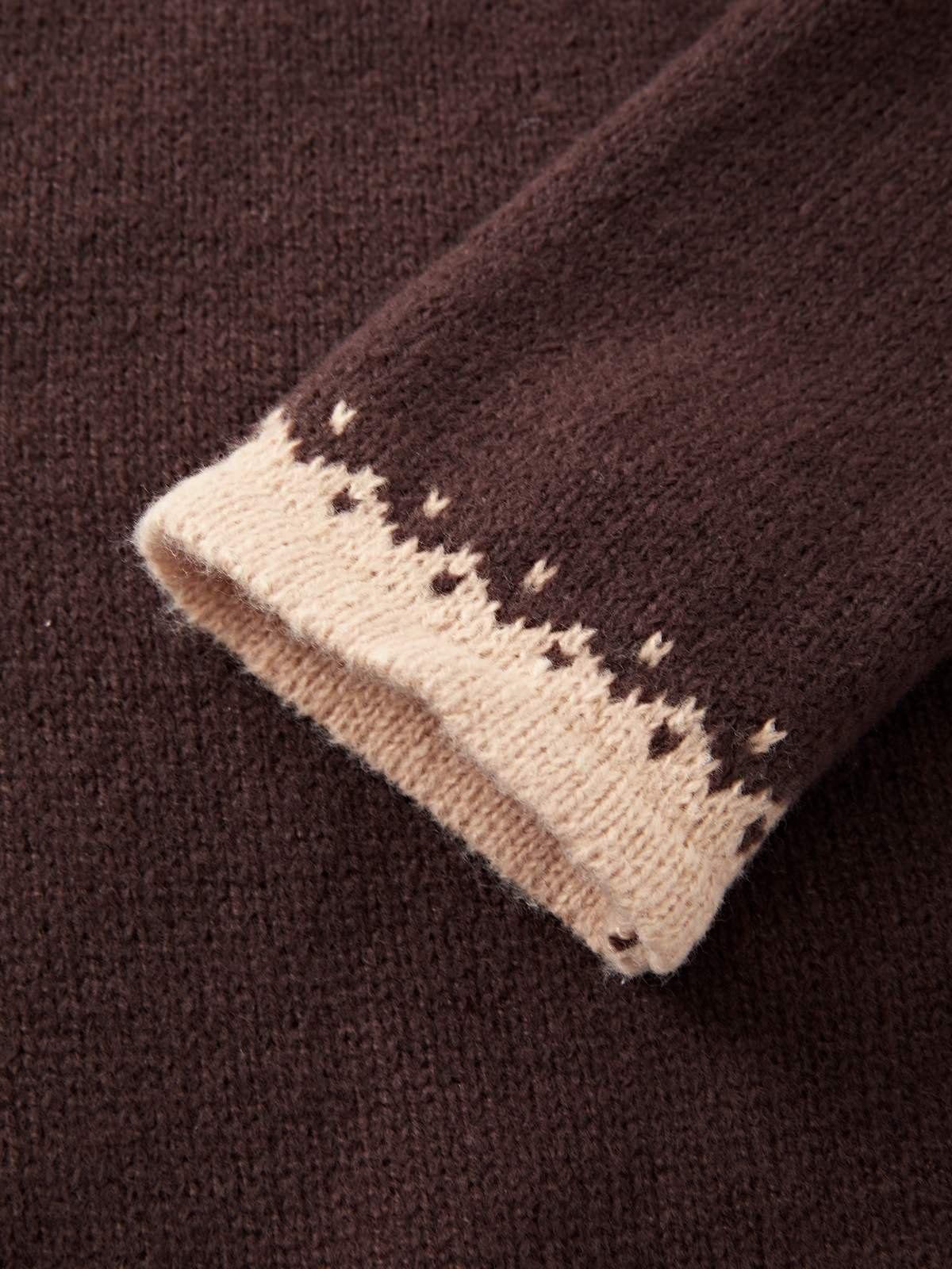 Button Front Jacquard Knitted Sweater Product Image