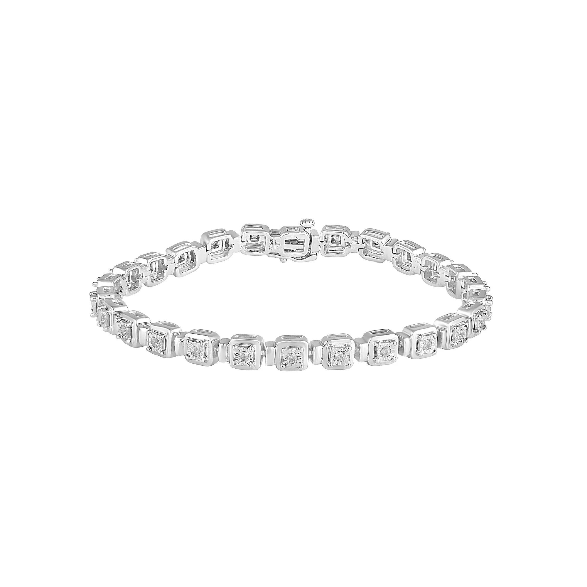 Royal Aura Sterling Silver 1/2 Carat T.W. Diamond Bracelet, Womens Product Image
