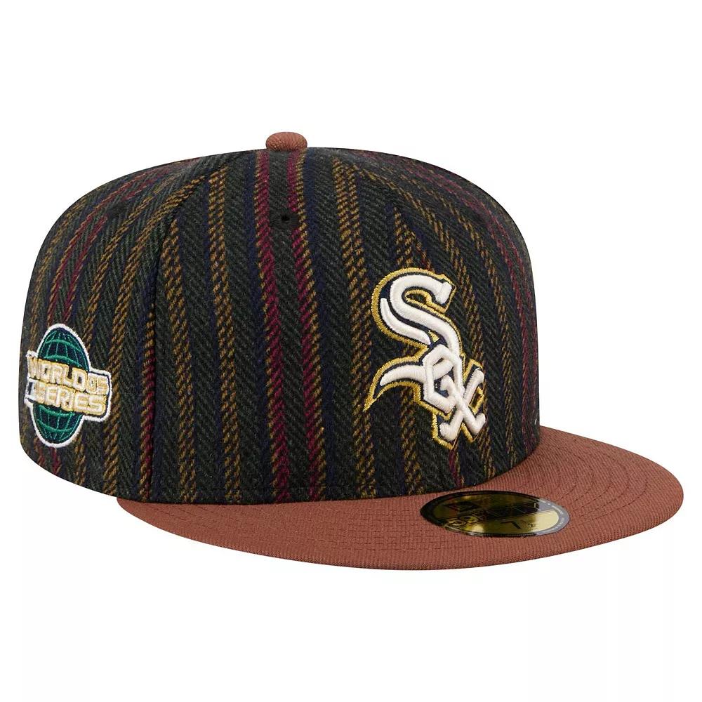 Men's New Era  Brown Chicago White Sox Vintage Herringbone 59FIFTY Fitted Hat, Size: 7 1/2 Product Image
