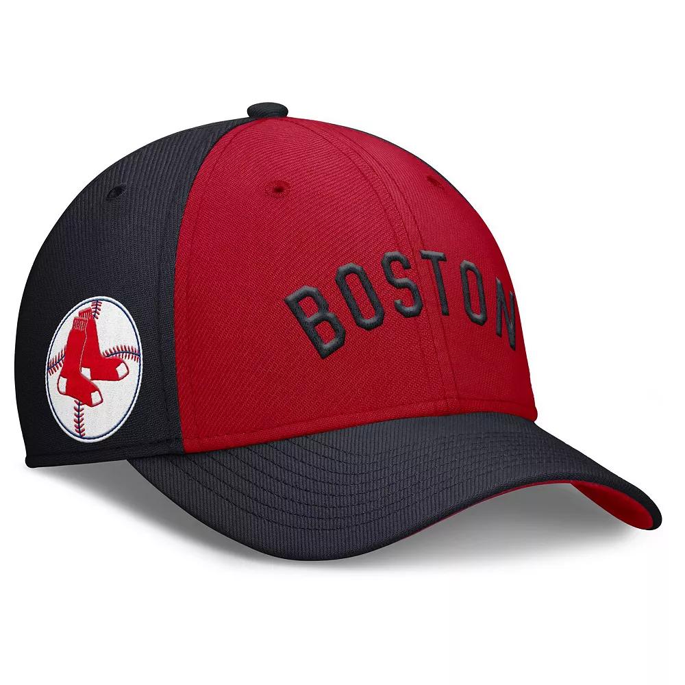 Men's Nike Navy/Red Boston Red Sox Rise Swoosh Performance Flex Hat, Size: Medium/Large, Blue Product Image
