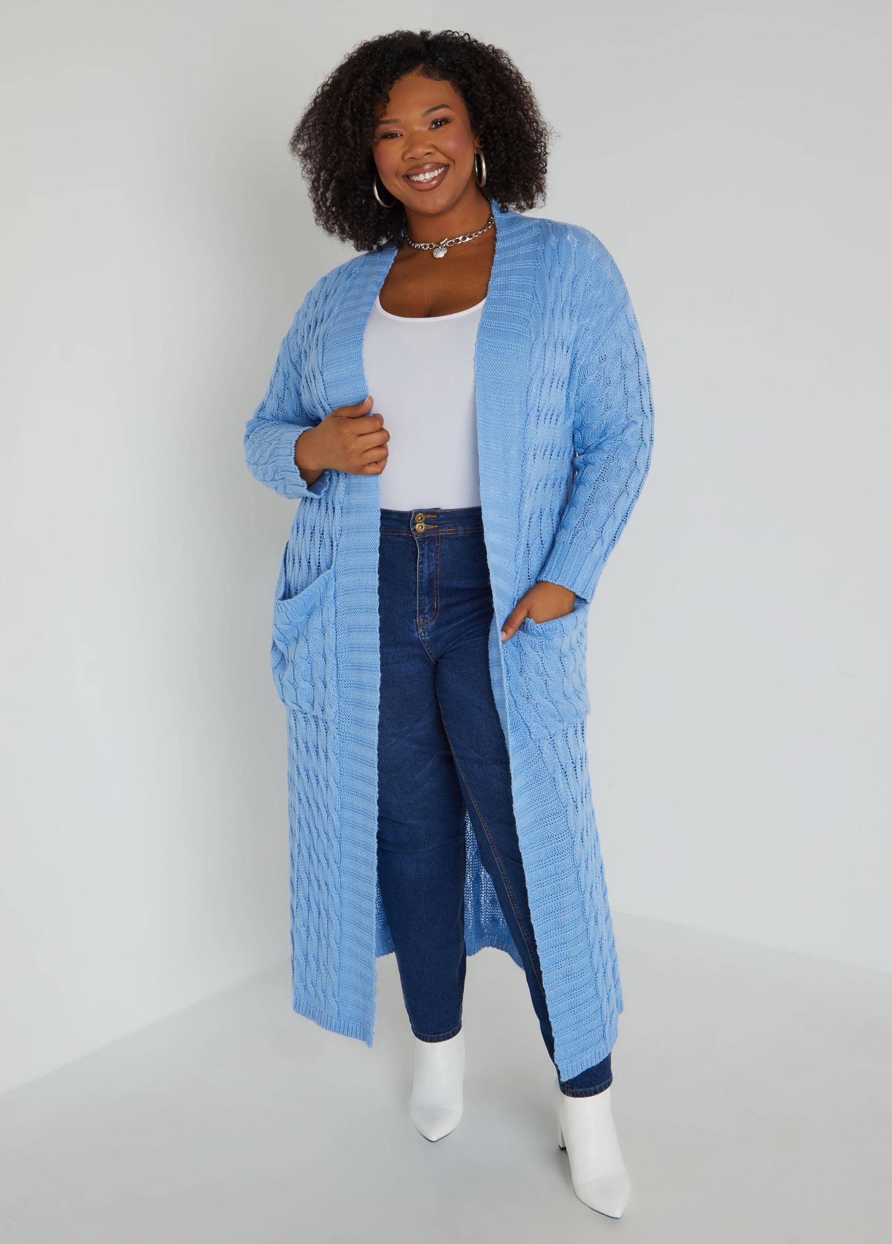 Cable Knit Pocketed Duster Product Image