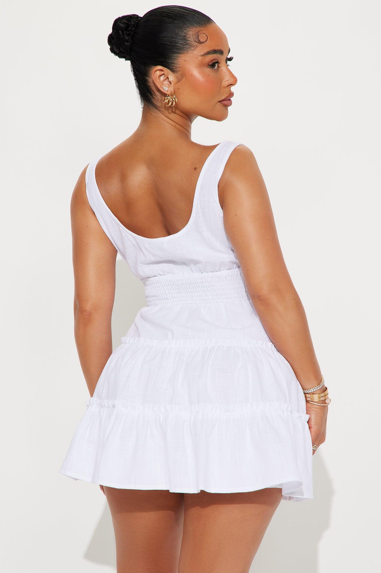 Chasing Daylight Linen Mini Dress - White Product Image