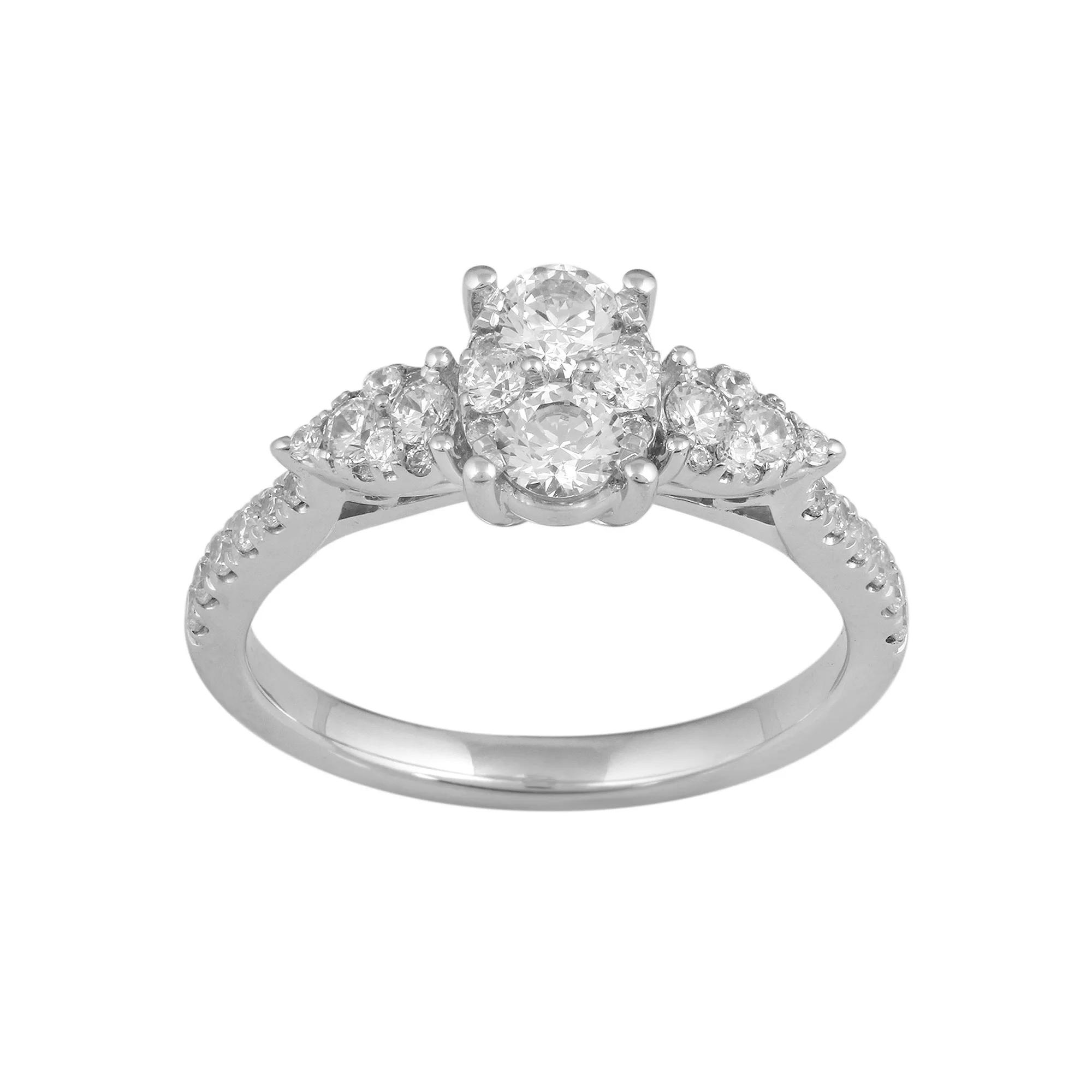 Sterling Silver 3/4 Carat T.W. Diamond Engagement Ring, Women's, Size: 7 Product Image