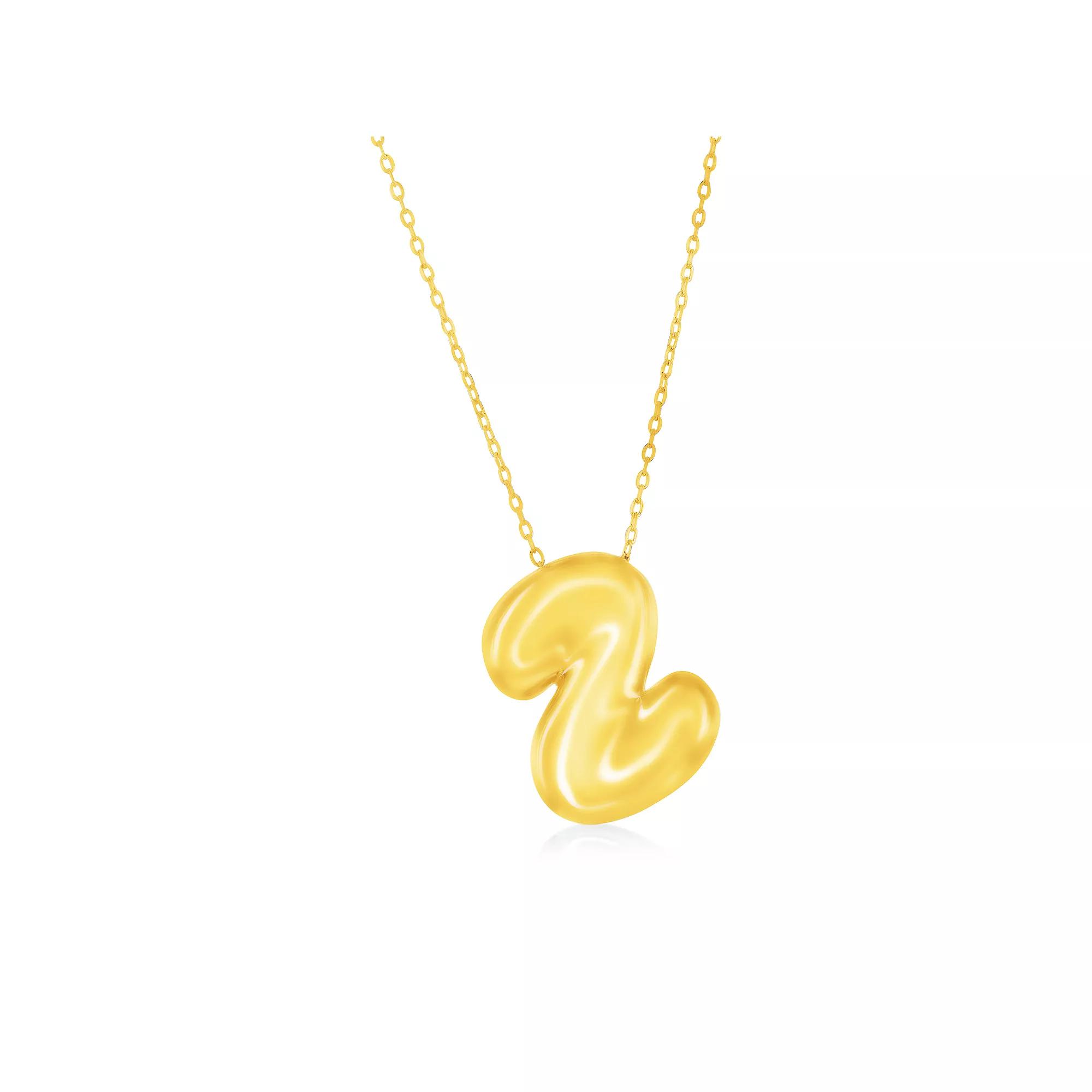 Argento Bella Sterling Silver Bubble Initial Necklace, Women's, Size: 16-18" ADJ, Gold Tone Z Product Image