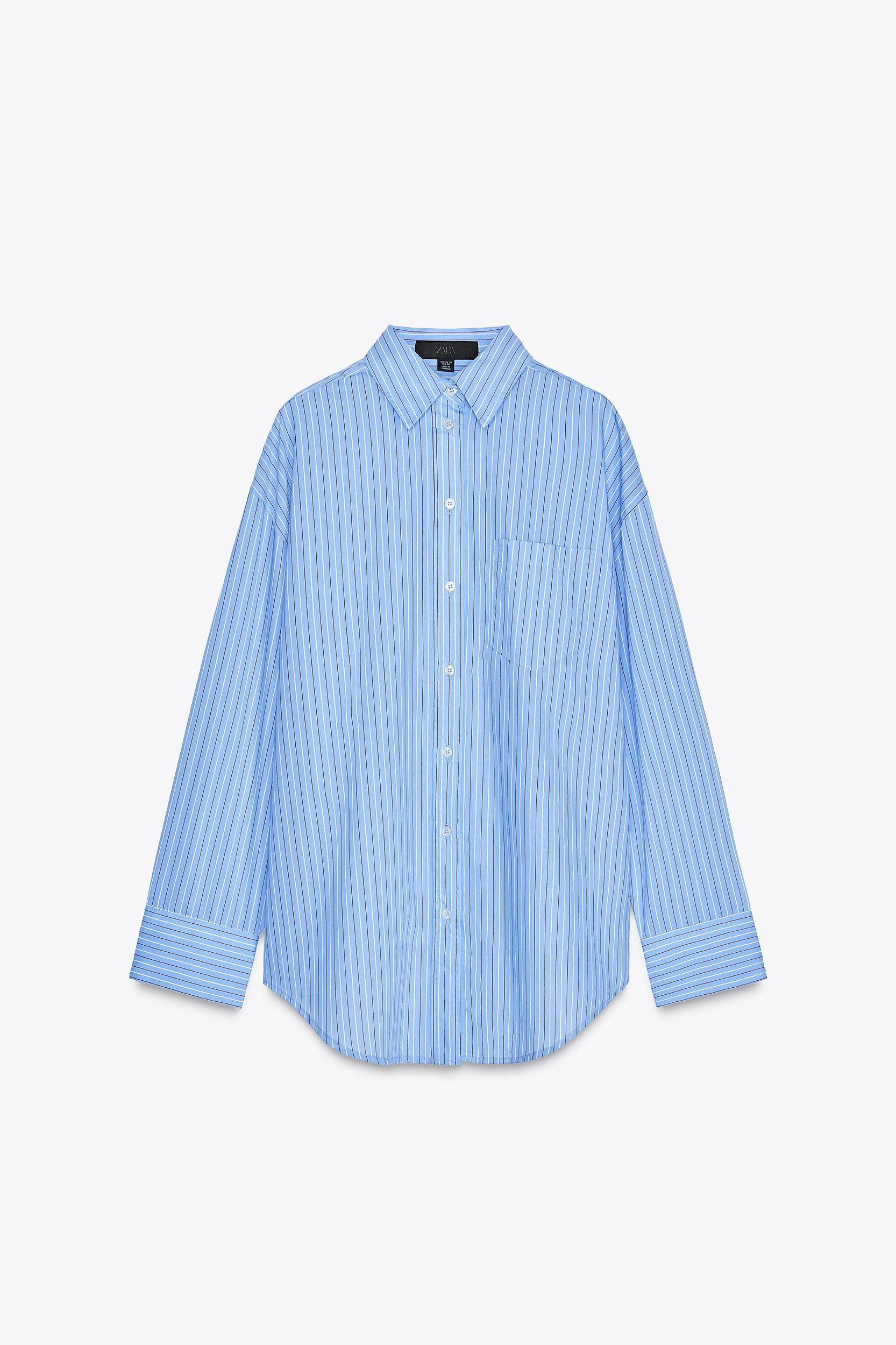OVERSIZED STRIPED POPLIN SHIRT Product Image