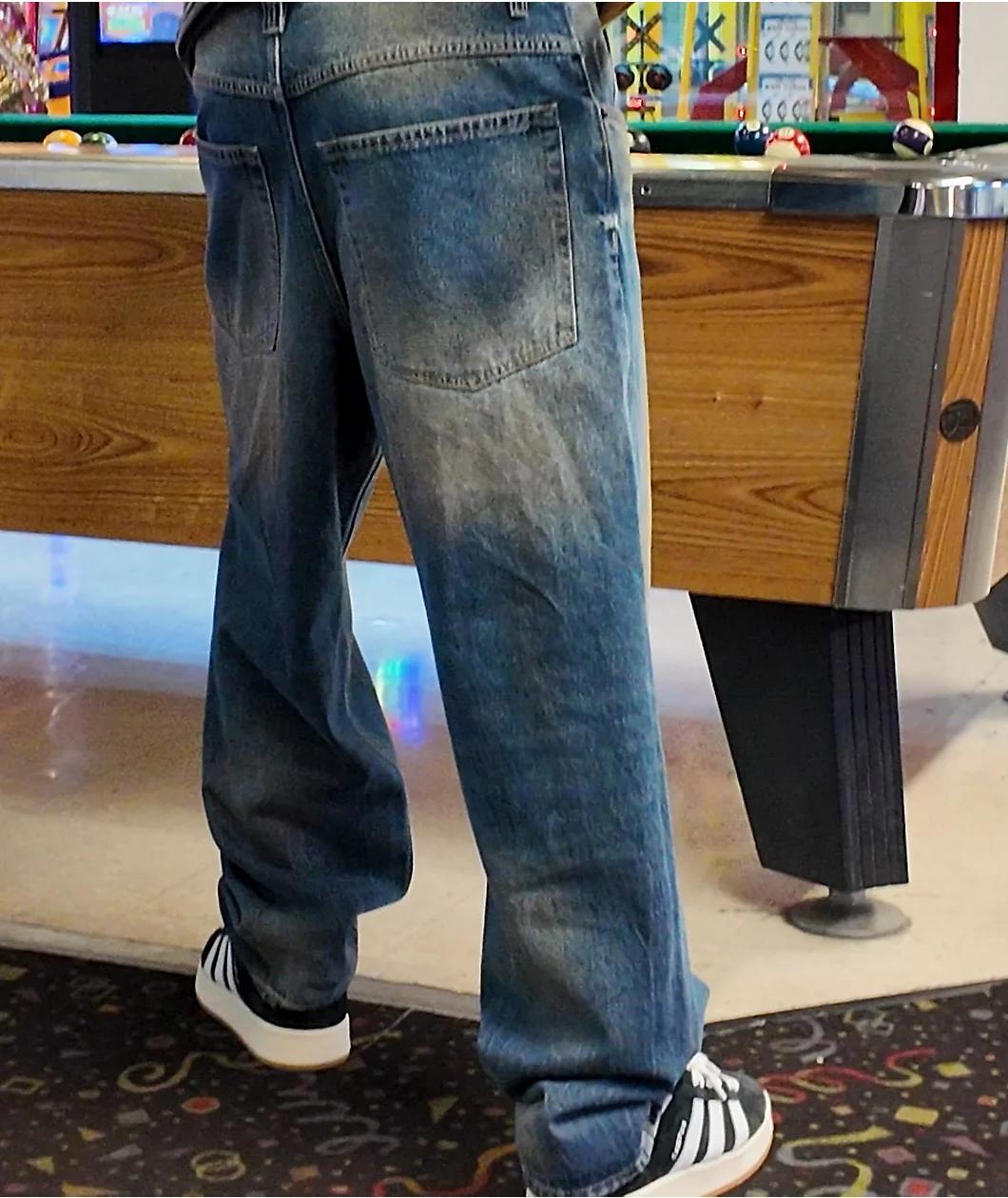 Empyre Dirty Wash Blue Ultra Loose Skate Jeans Product Image