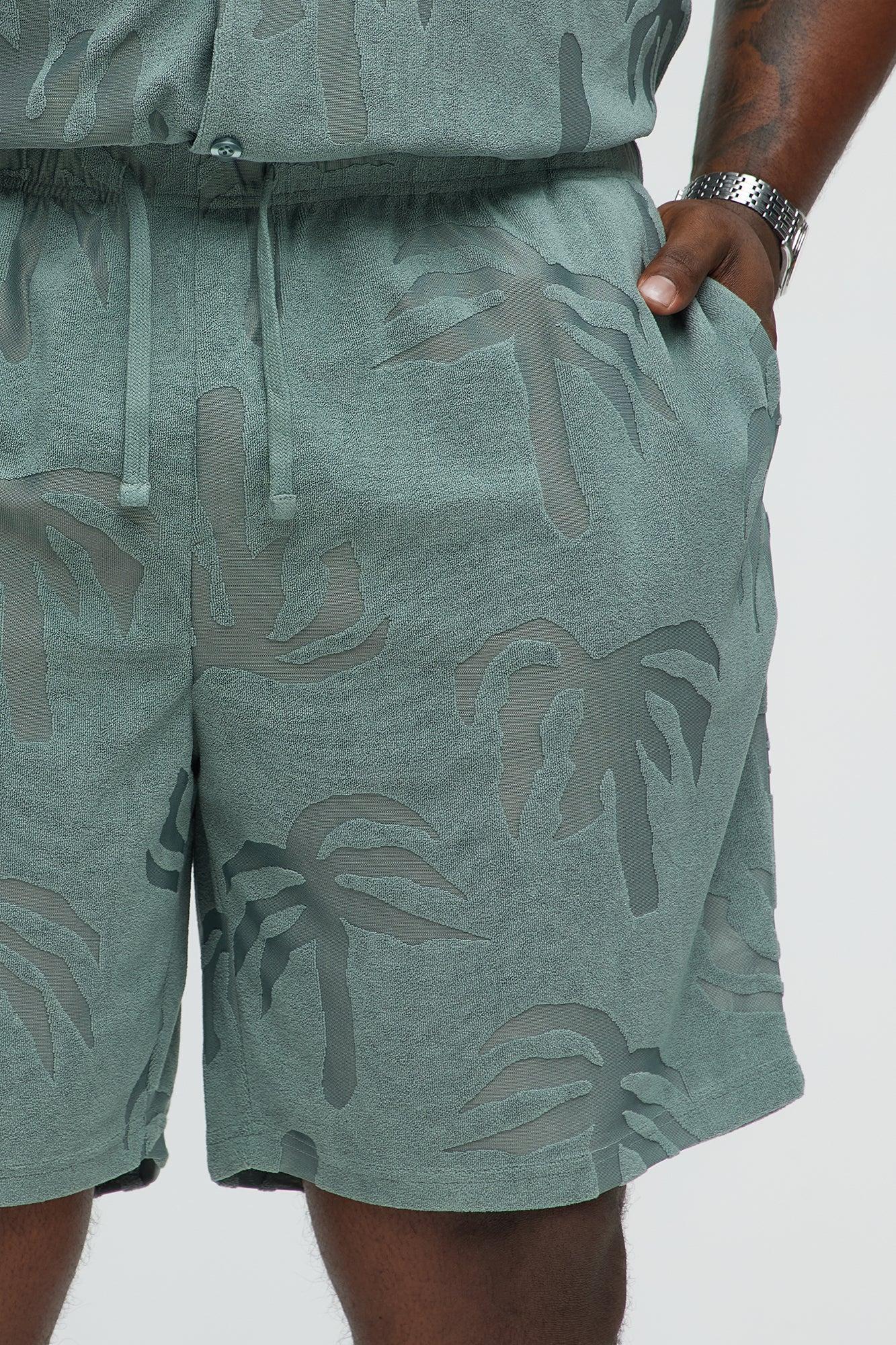 Tropical Trees Relaxed Shorts - Sage Product Image
