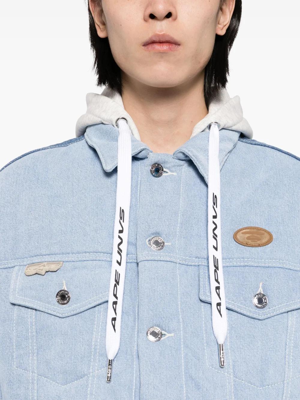 logo patched denim jacket Product Image