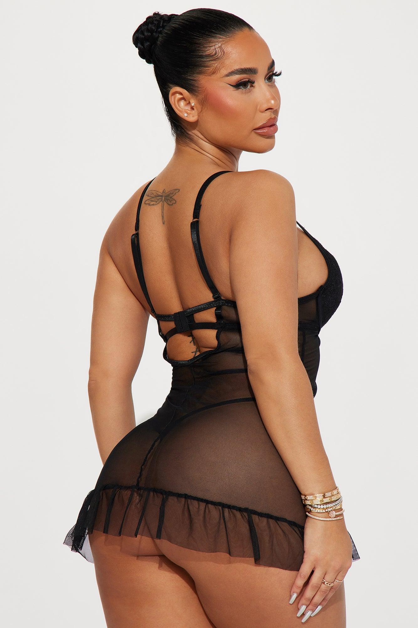 Endless Love Lace Chemise - Black Product Image