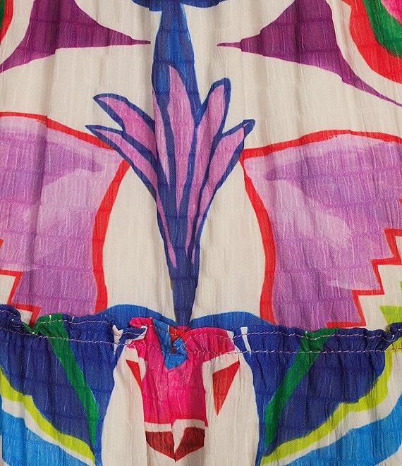 Vince Camuto Printed Square Neck Sleeveless Tiered Midi Dress Product Image