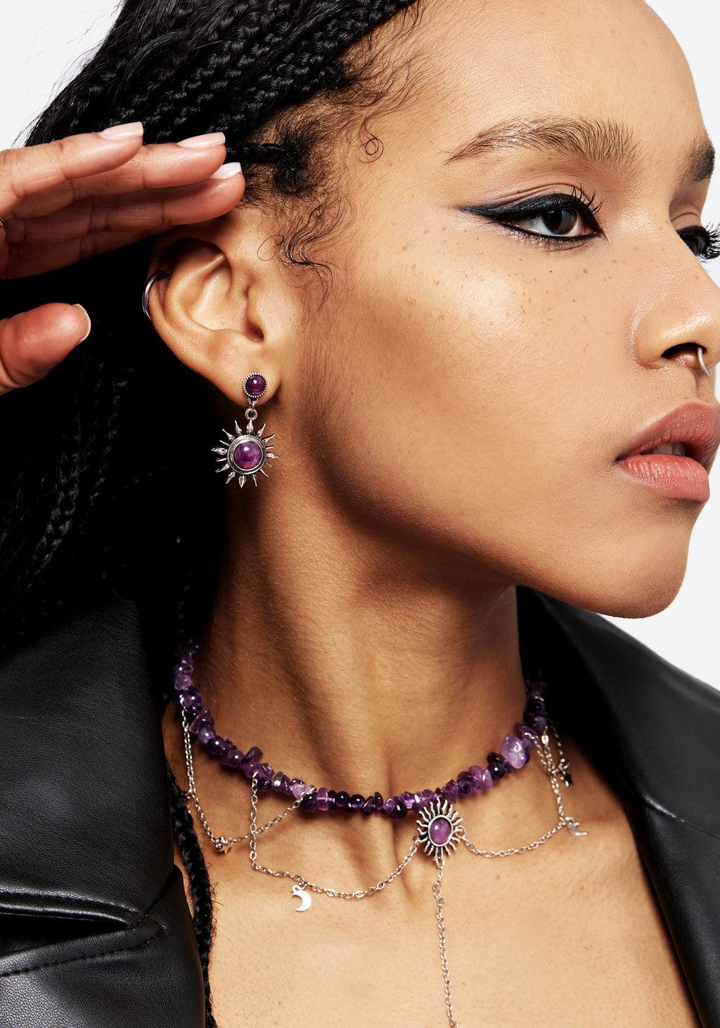 Eclipse Gem Drop Earrings Product Image