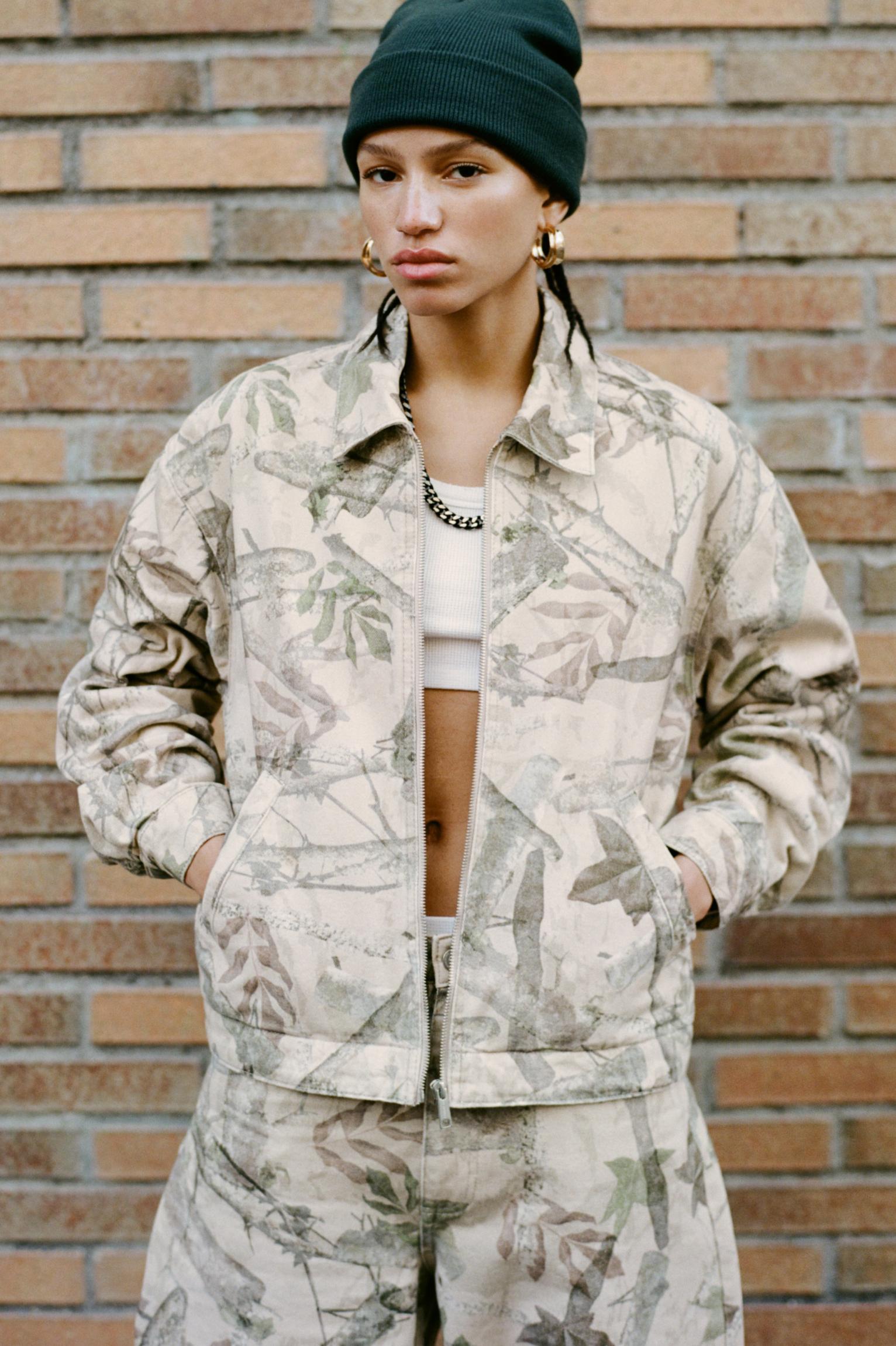 Leaf print utility jacket Product Image