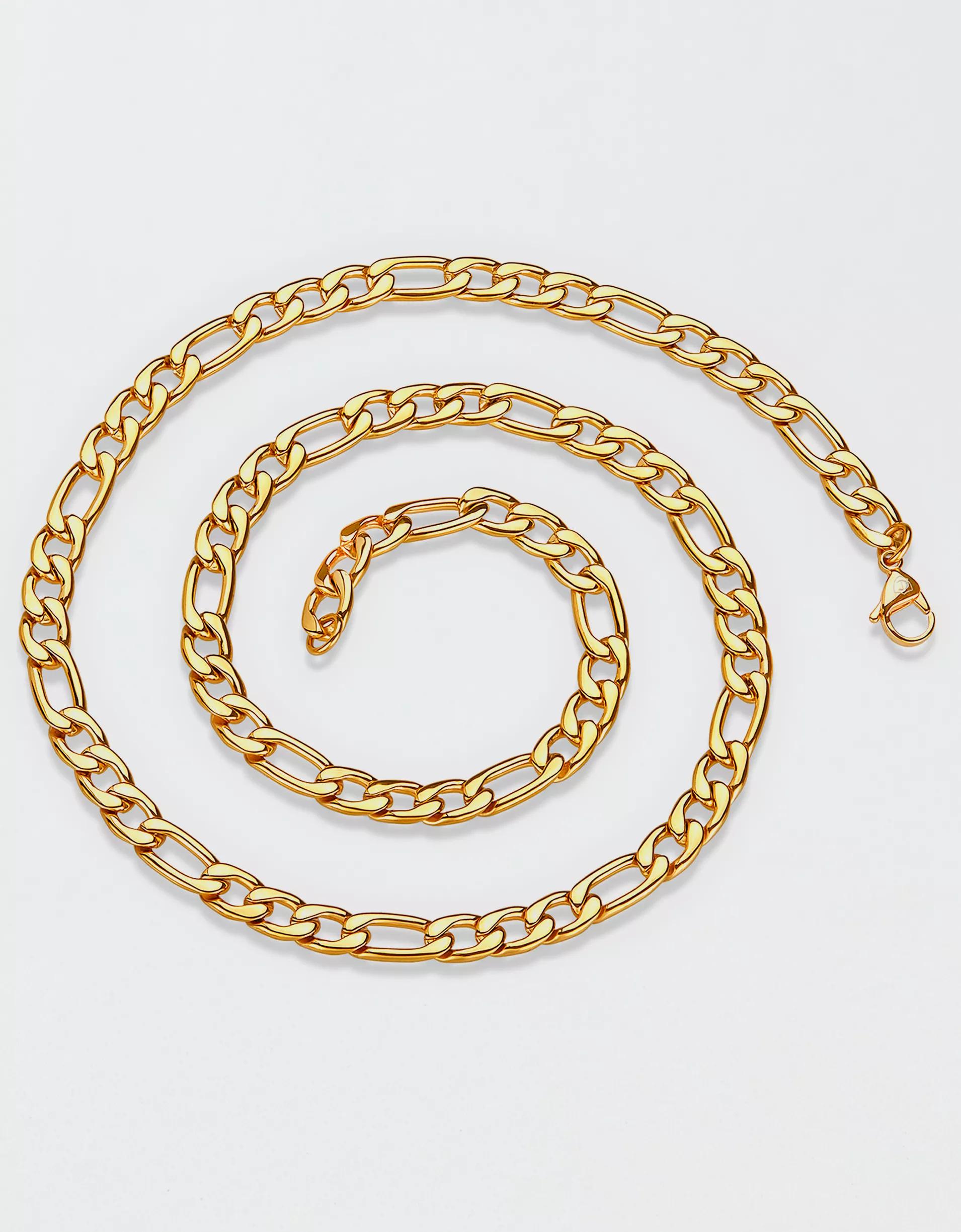 West Coast Jewelry Polished Stainless Steel Figaro Chain Necklace Product Image