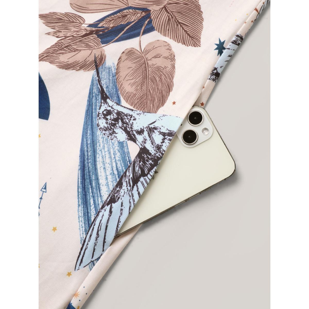 Plus Size Multicolor Star And Moon Print Wide-Leg Jumpsuit Women Sleeveless U-neck Everyday-Casual Loose Jumpsuits BloomChic 30/6X Product Image