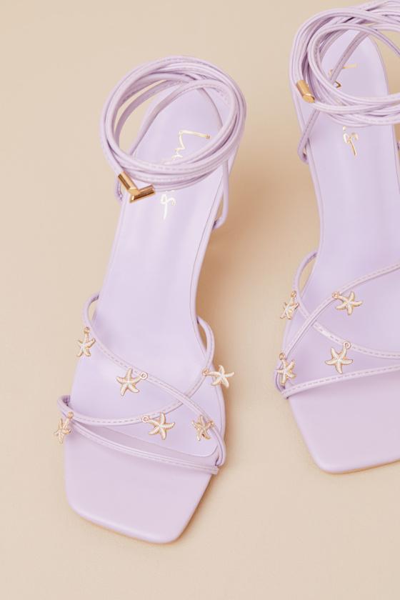 Marcelia Lavender Lace-Up High Heel Sandals Product Image