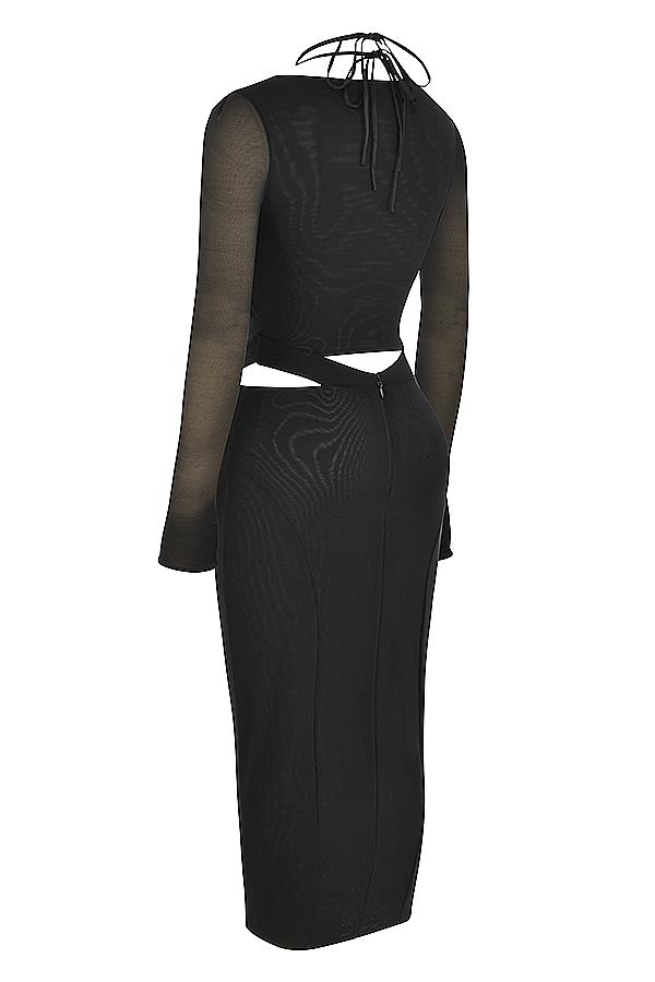 Marina  black cutout midi dress Product Image