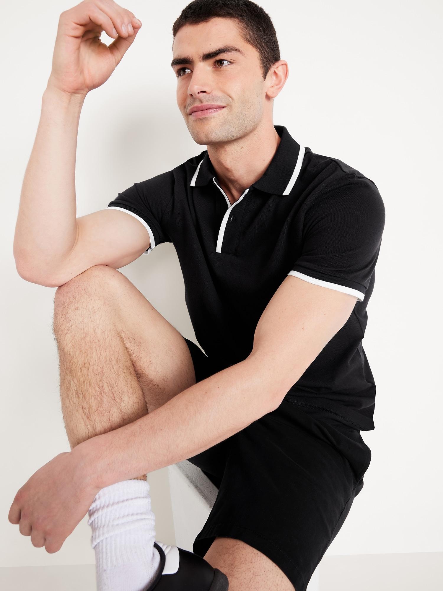 Mens Basic Custom Slim-Fit Mesh Polo Shirt Product Image