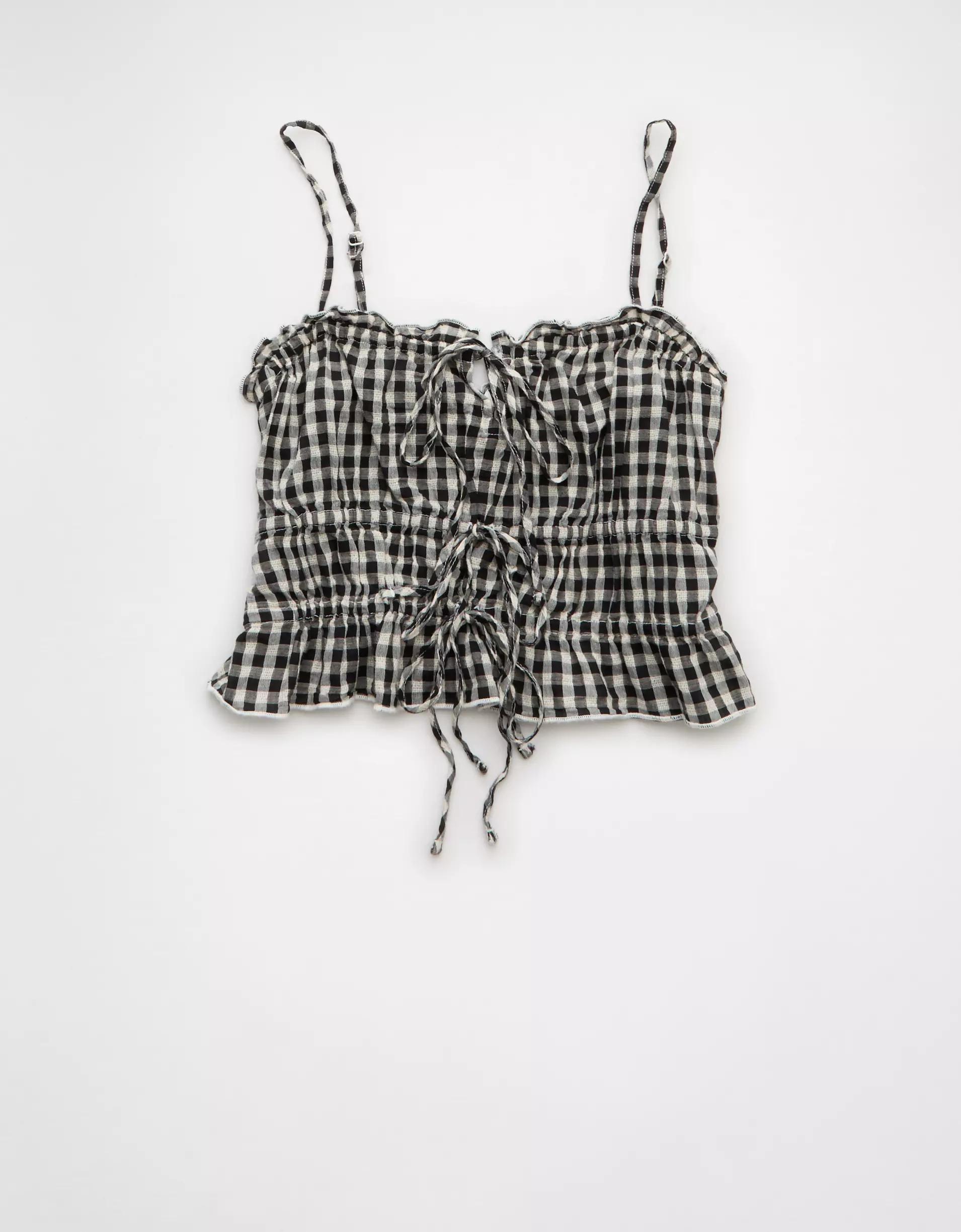 AE Tiered Ruched Tank Top Product Image