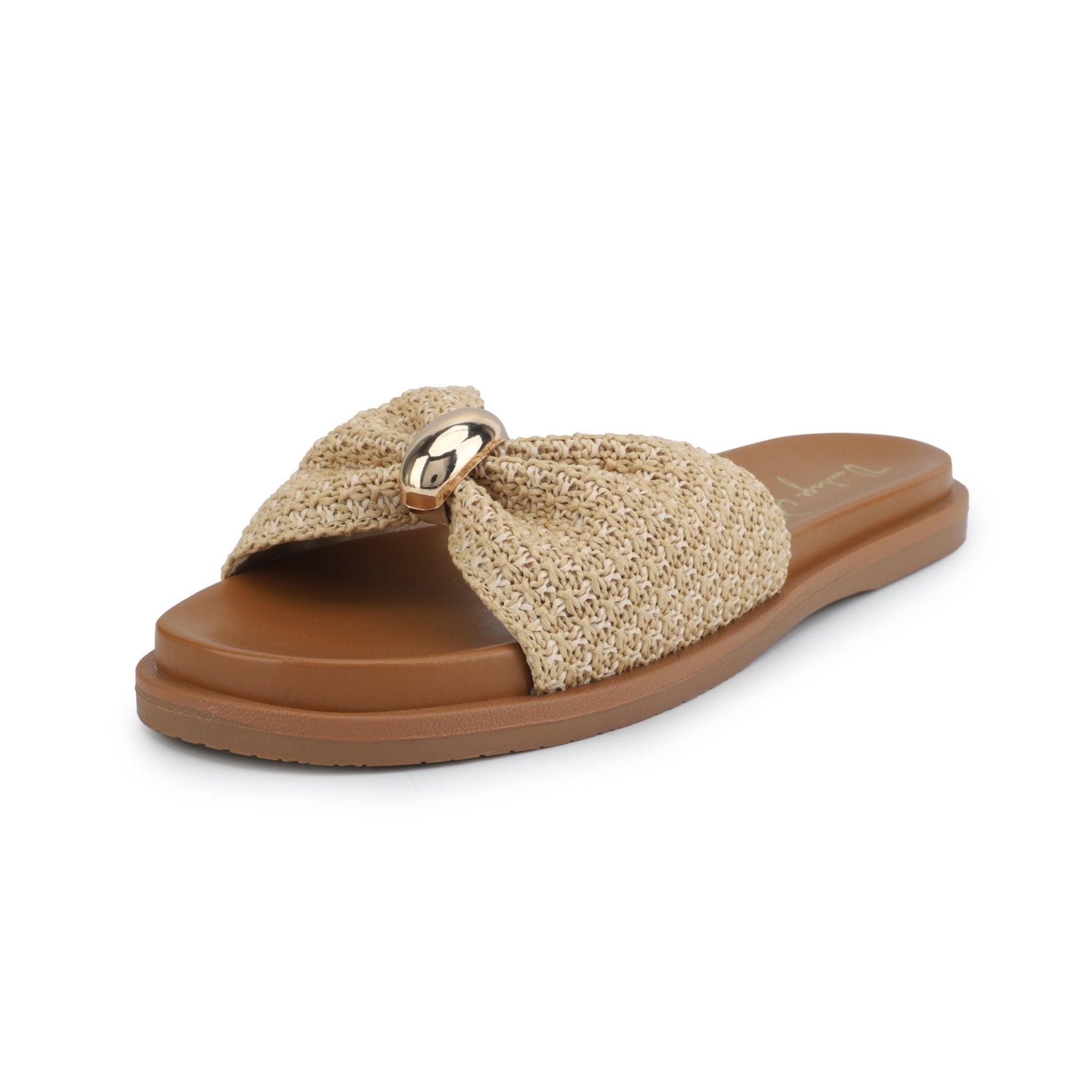 Vintage Havana Yvette Beige Slide Sandals Product Image