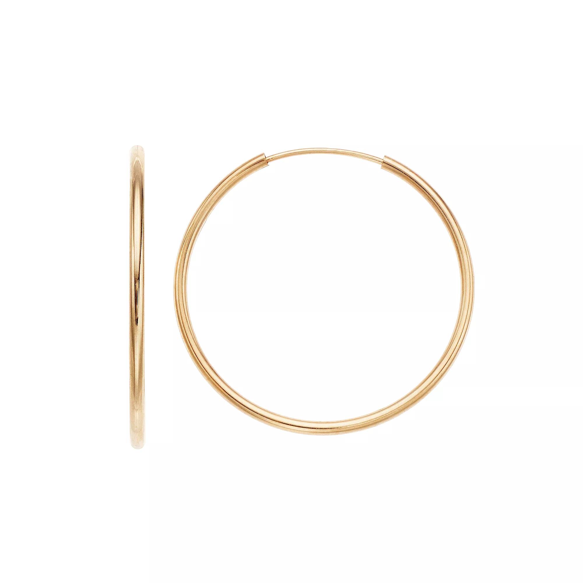 Taylor Grace 10k Gold Endless Hoop Earrings, Women's Product Image