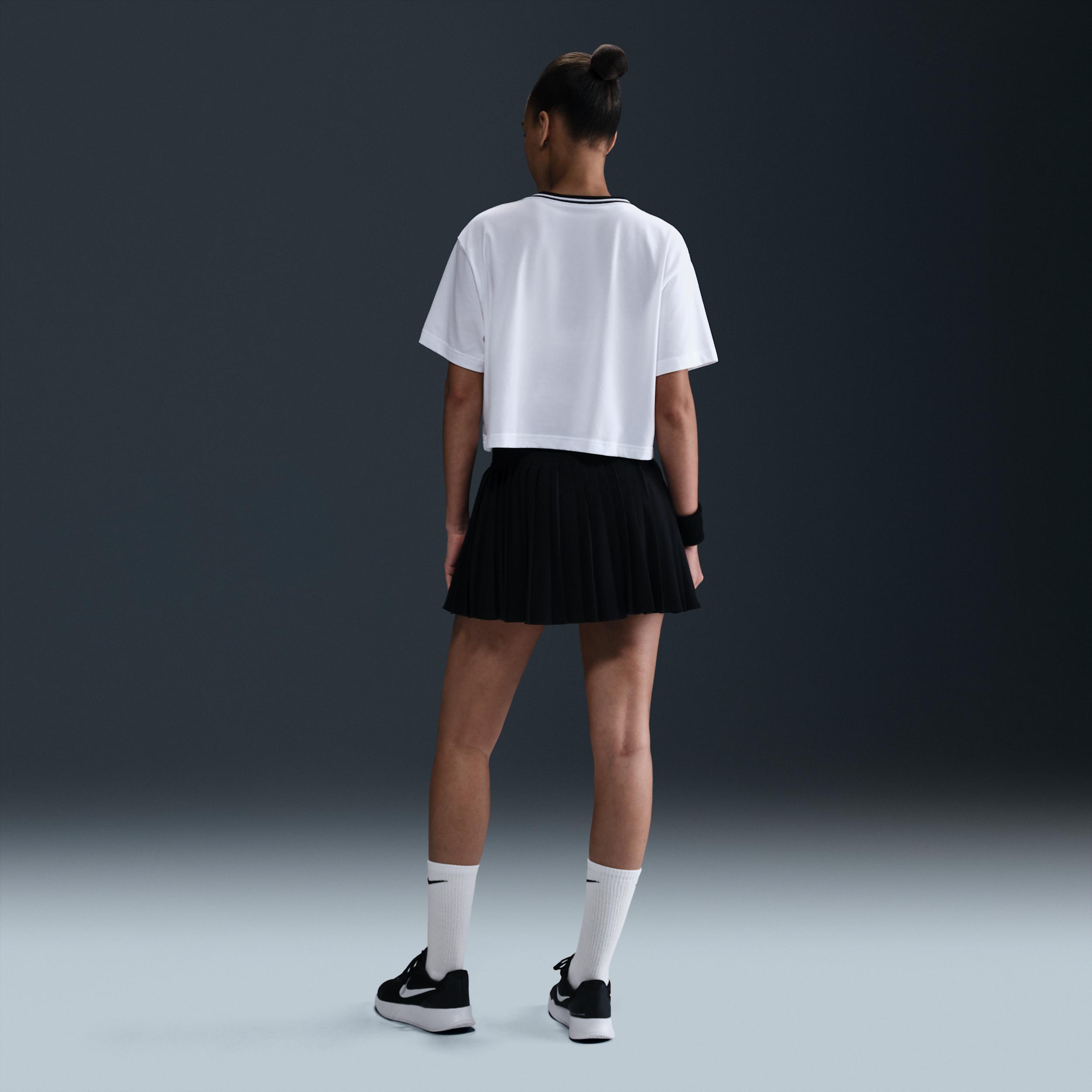 Nike Womens Heritage Dri-FIT Short-Sleeve Cropped T-Shirt | HJ3640-402 Product Image