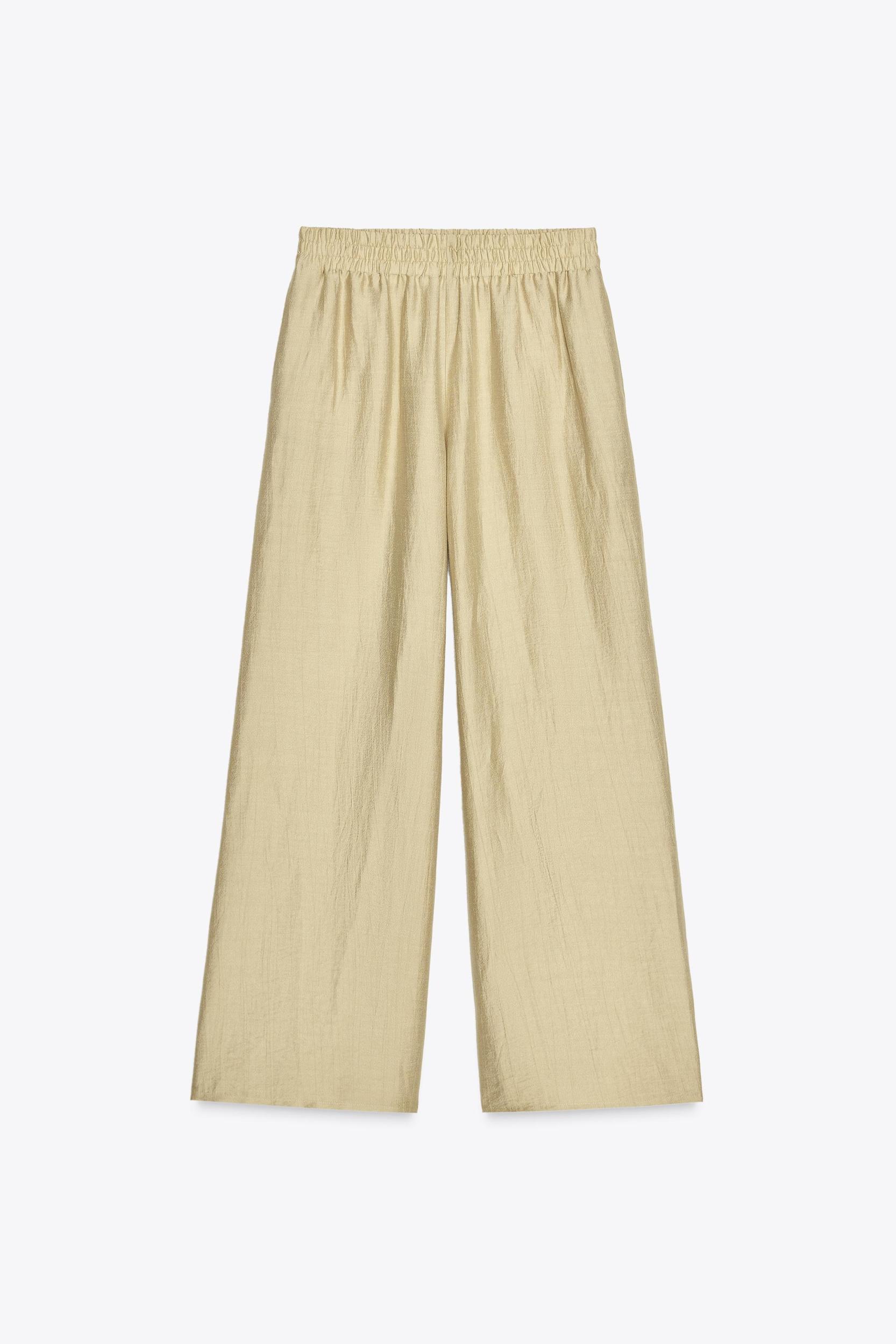 ELASTIC WAIST WIDE LEG PANTS Product Image