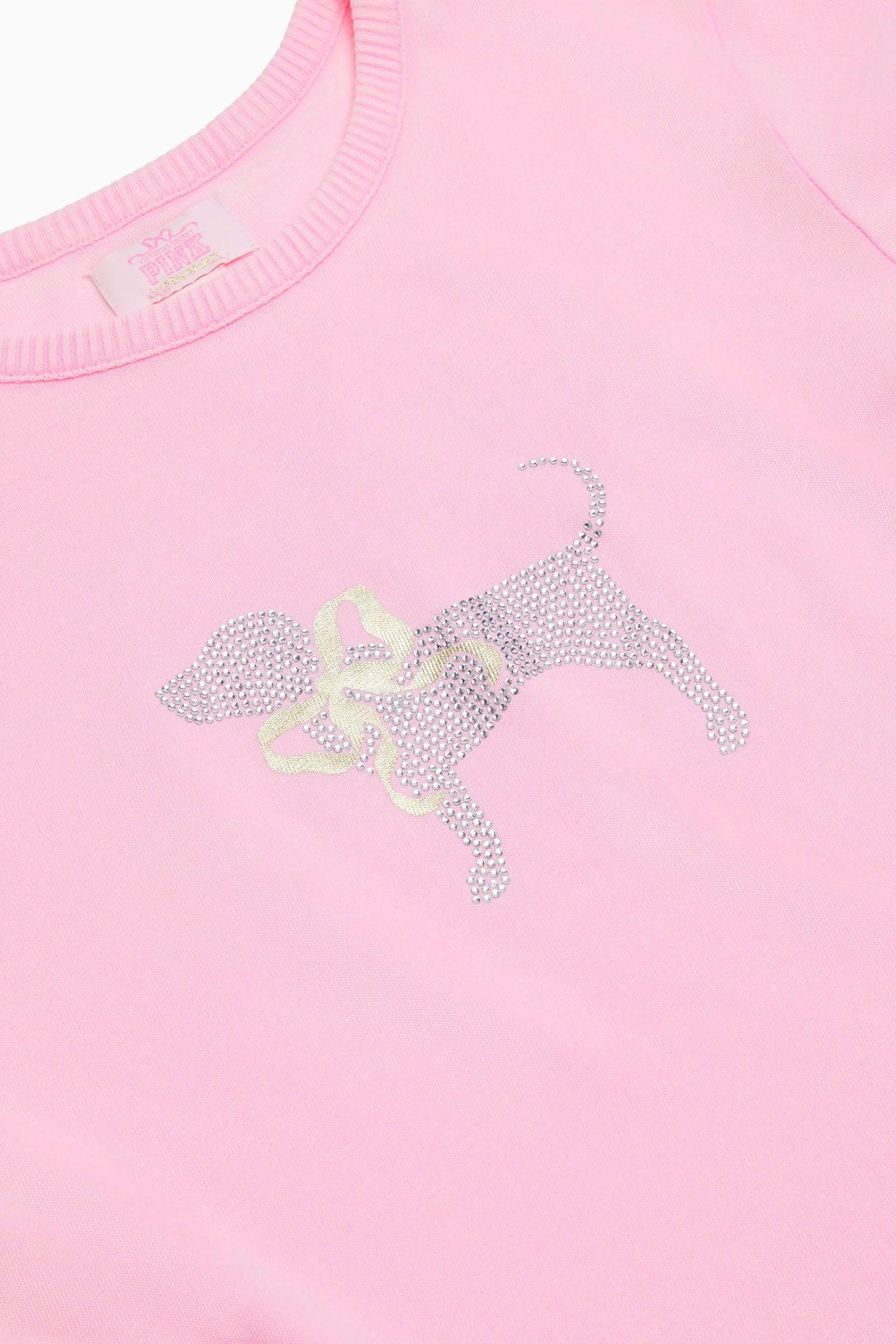 PINK x LoveShackFancy Cotton Baby Tee - PINK LOLLIPOP WASH / S Product Image