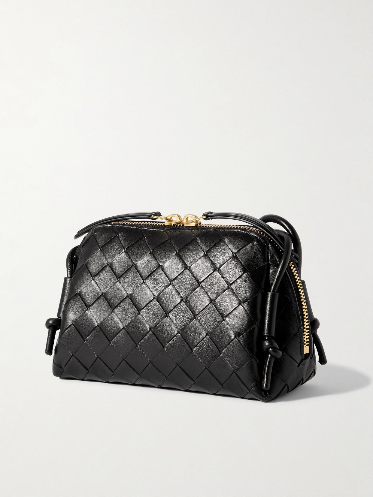 BOTTEGA VENETA Concert Mini Intrecciato Leather Pouch In Black Product Image