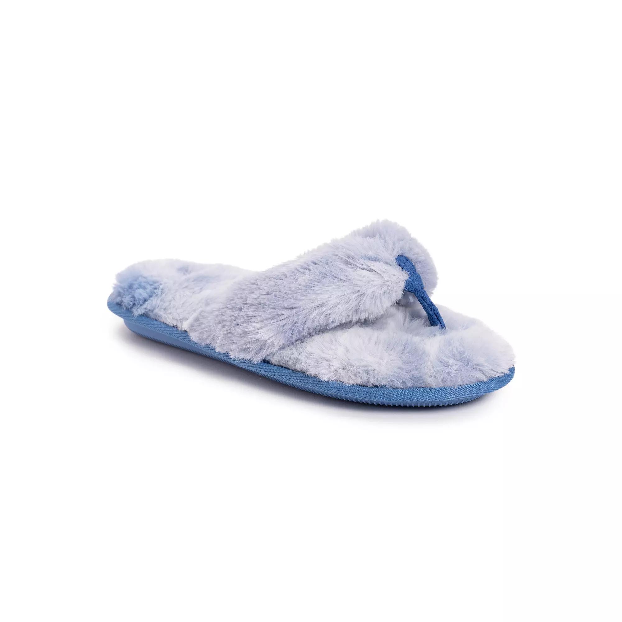 MUK LUKS Maren Faux Fur Womens Thong Slippers Product Image