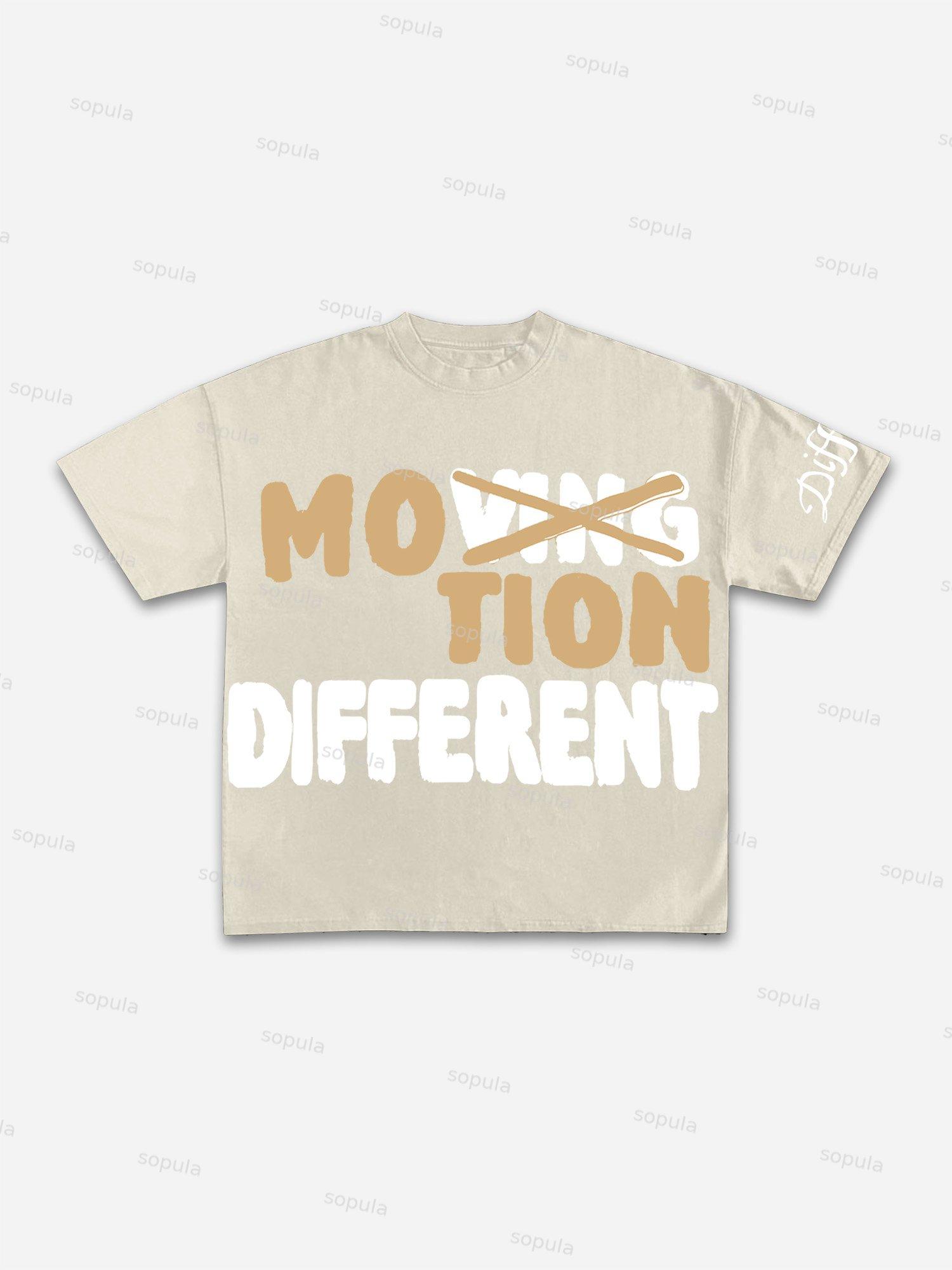 Vintage Motion Different Graphic 100% Cotton Short Sleeve T-Shirt Product Image