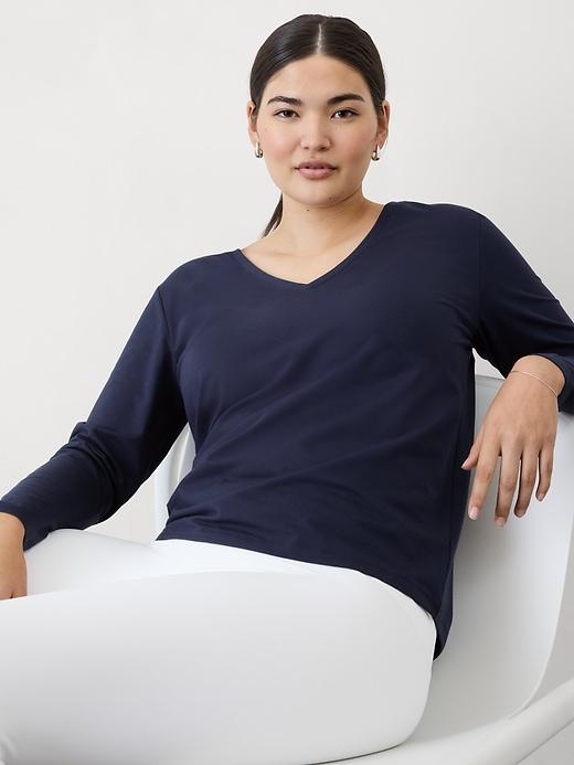 Essential Long V-Neck Top Product Image