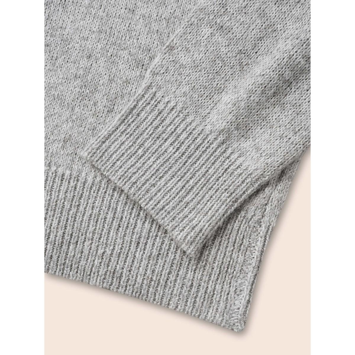 Plus Size Round Neck Bowknot Cut Out Pullover Silver Women Timeless Long Sleeve Round Neck Elegant Pullovers BloomChic 28/5X Product Image