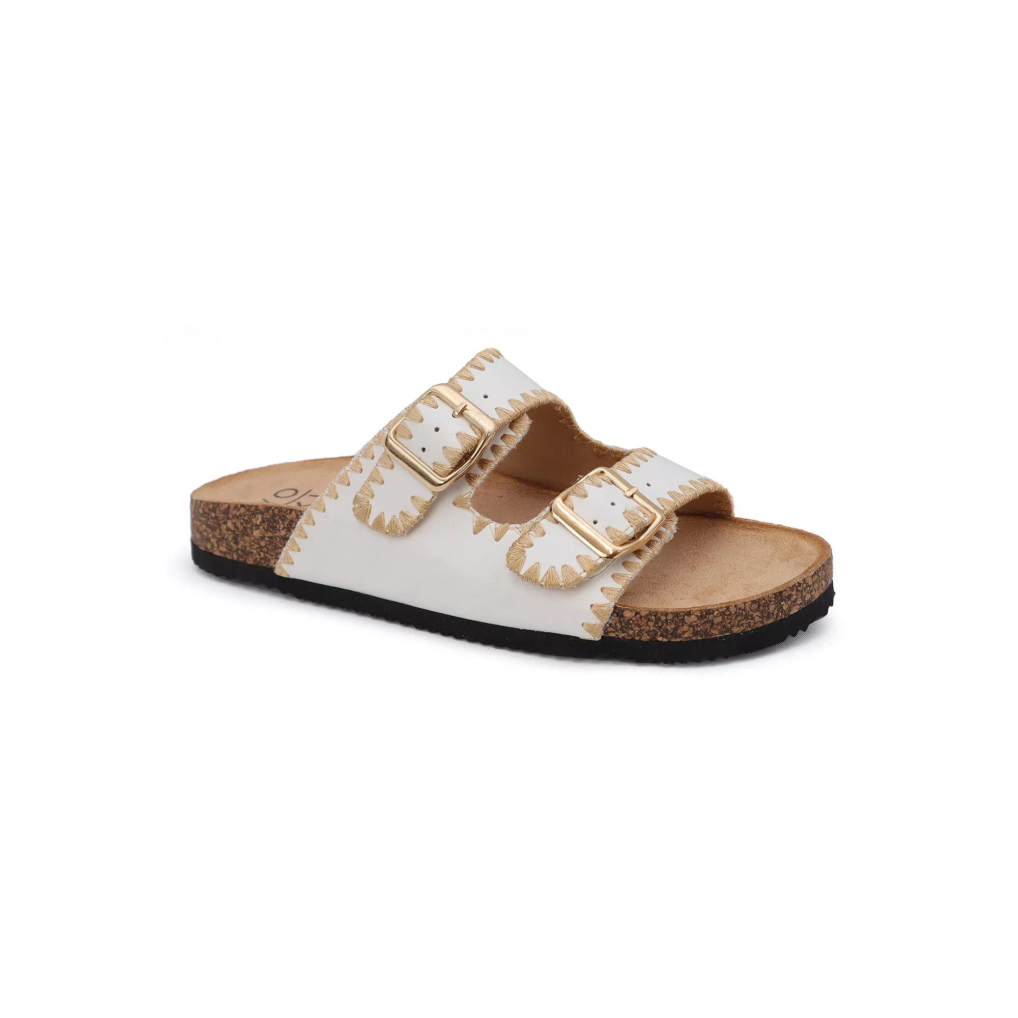 Yoki Gian-218 Women's Double Buckle Cork Sandals,  Product Image