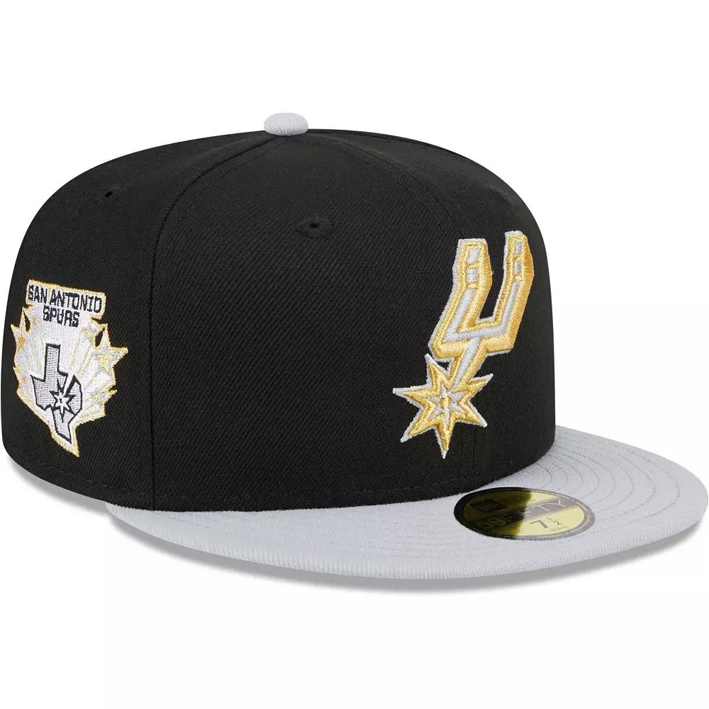 Men's New Era Black/Gray San Antonio Spurs Gameday Gold Pop Stars 59FIFTY Fitted Hat, Size: 7 1/4 Product Image