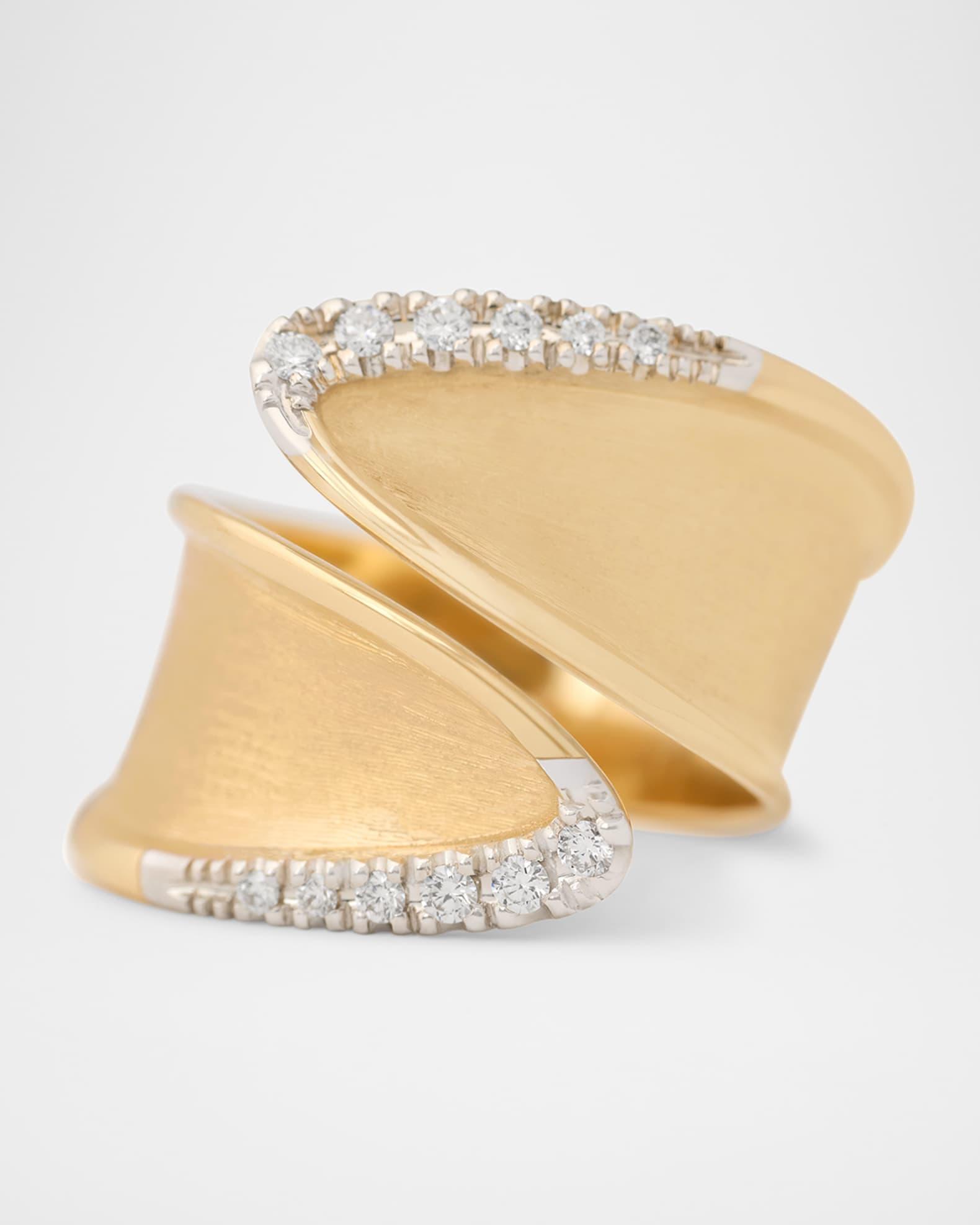 18K Gold Lunaria Twist Wrap Diamond Ring Product Image