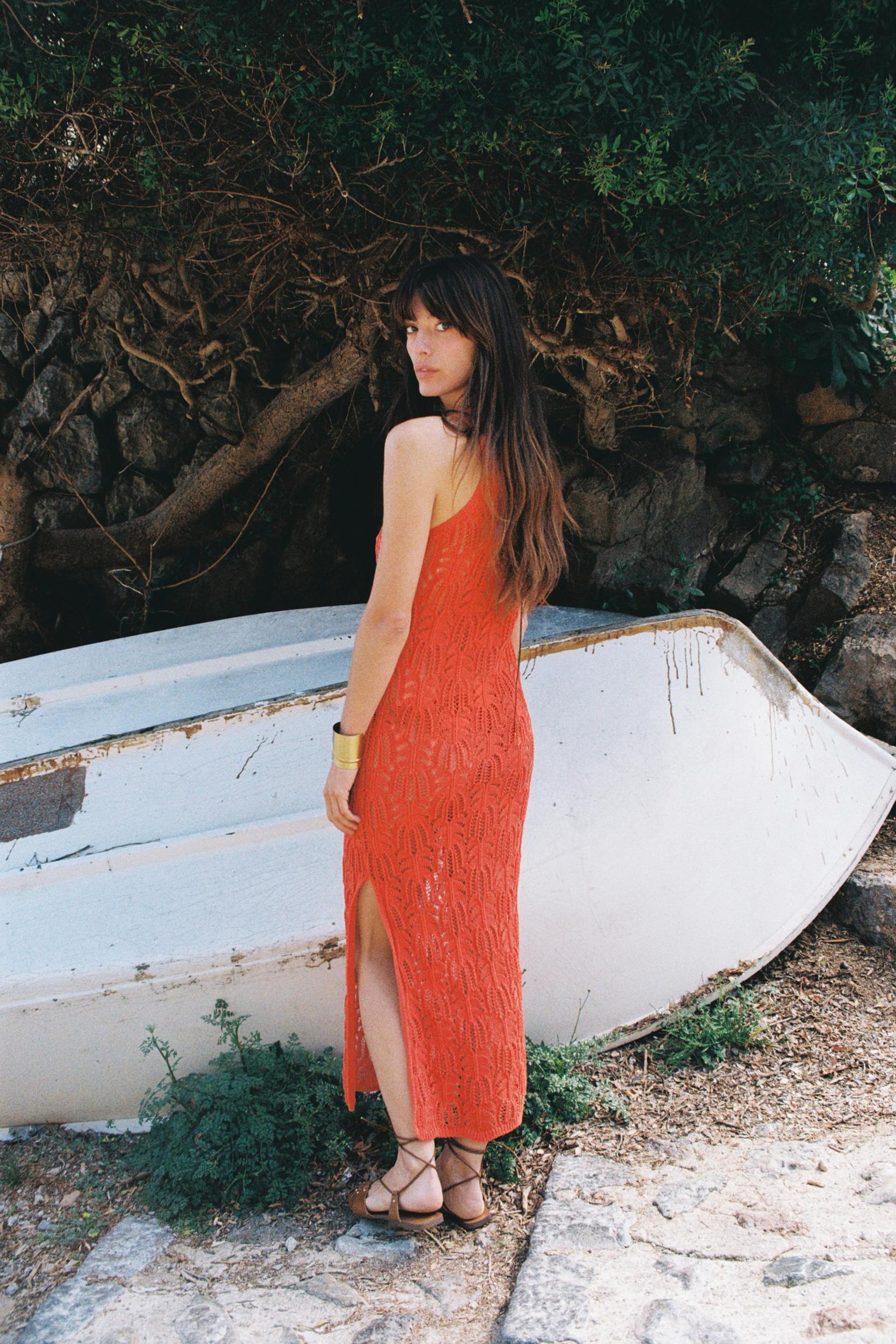 POINTELLE KNIT MIDI DRESS Product Image