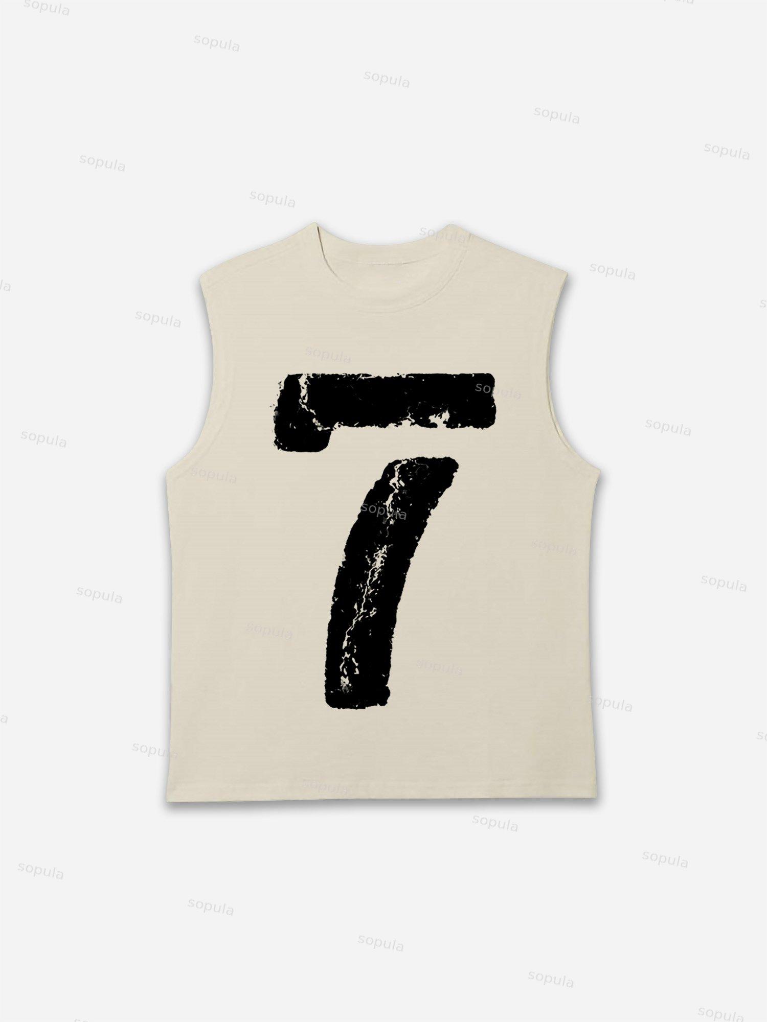 Sopula Vintage Aged No. 7 Graphic Tank Top Product Image