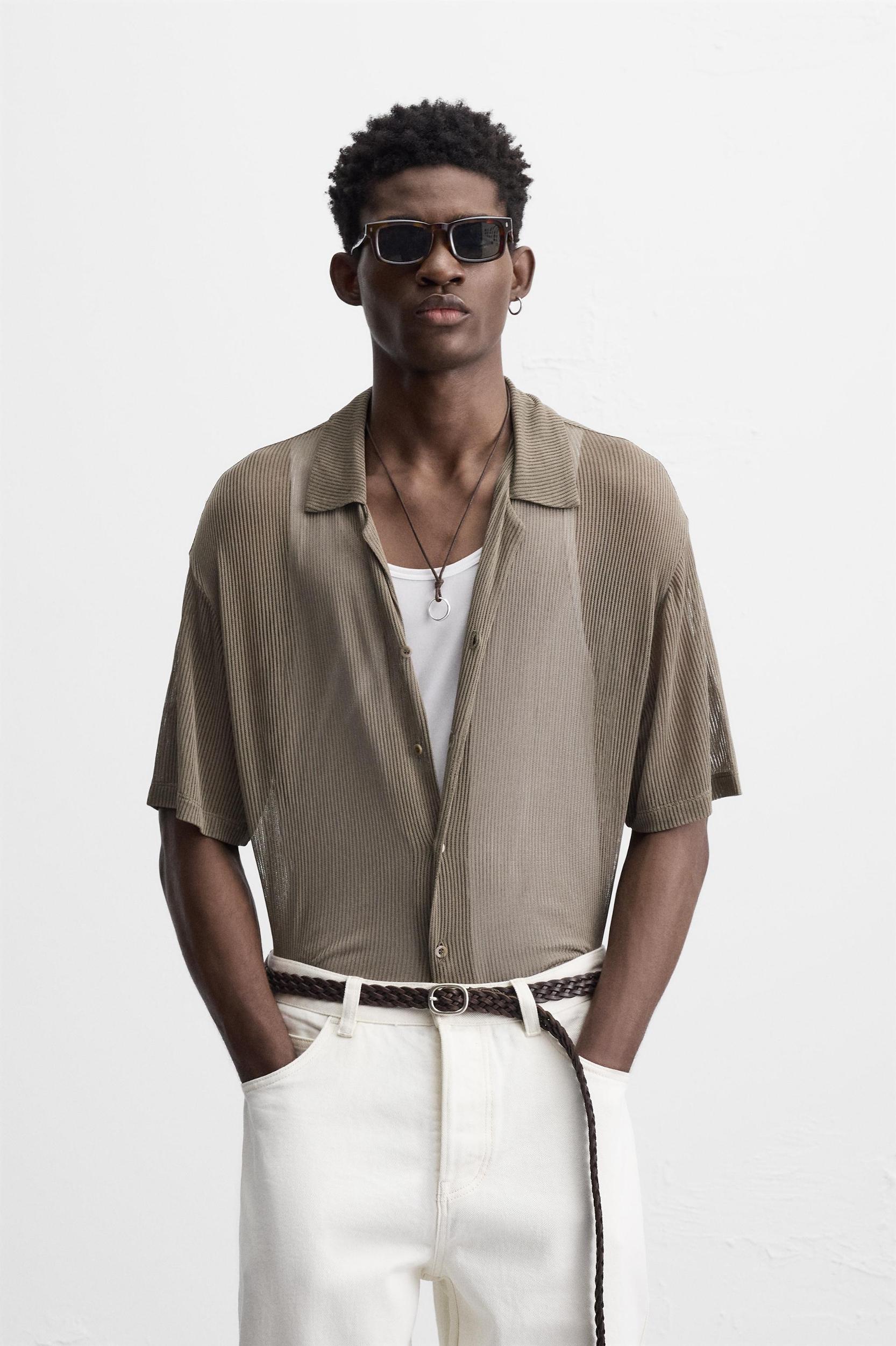 SEMI-SHEER TEXTURED SHIRT Product Image