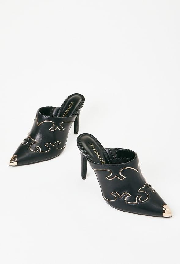 JustFab Margaux Platform Loafer Pump Womens Black/ White Size 8.5 Product Image