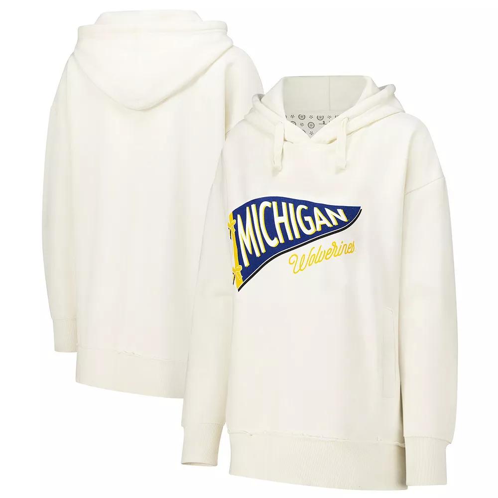 Women's Pressbox Cream Michigan Wolverines Marni Pullover Hoodie,  Product Image