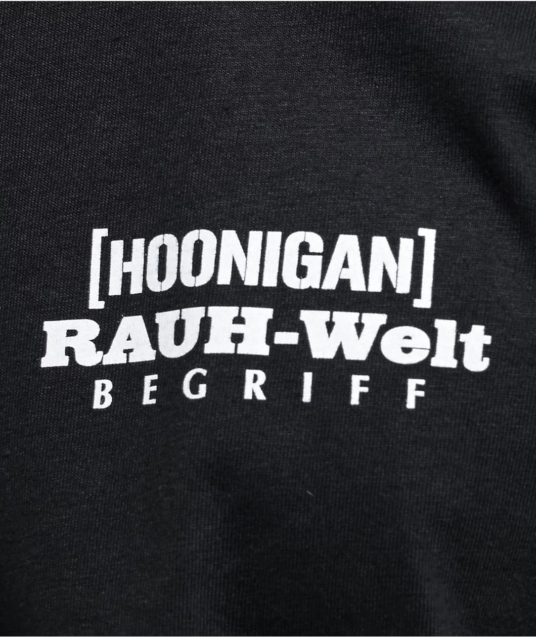 Rough World x Hoonigan Track Hero Black T-Shirt Product Image