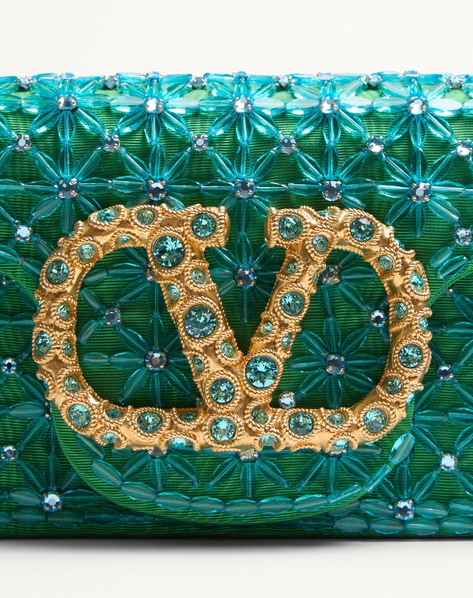 Valentino Garavani Locò Small Shoulder Bag Embroidered With Jewel Logo Product Image