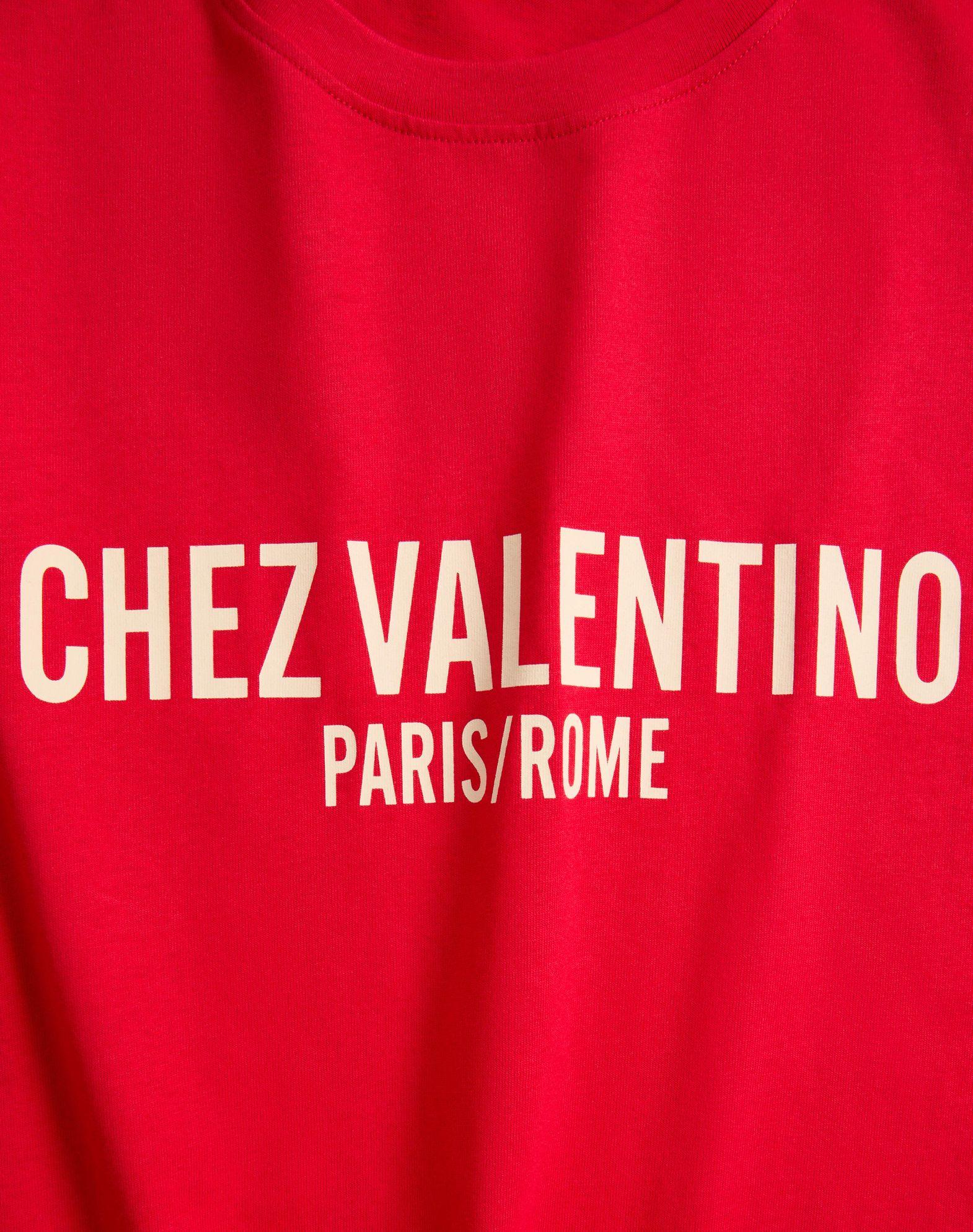 Jersey Cotton T-Shirt With Chez Valentino Print Product Image