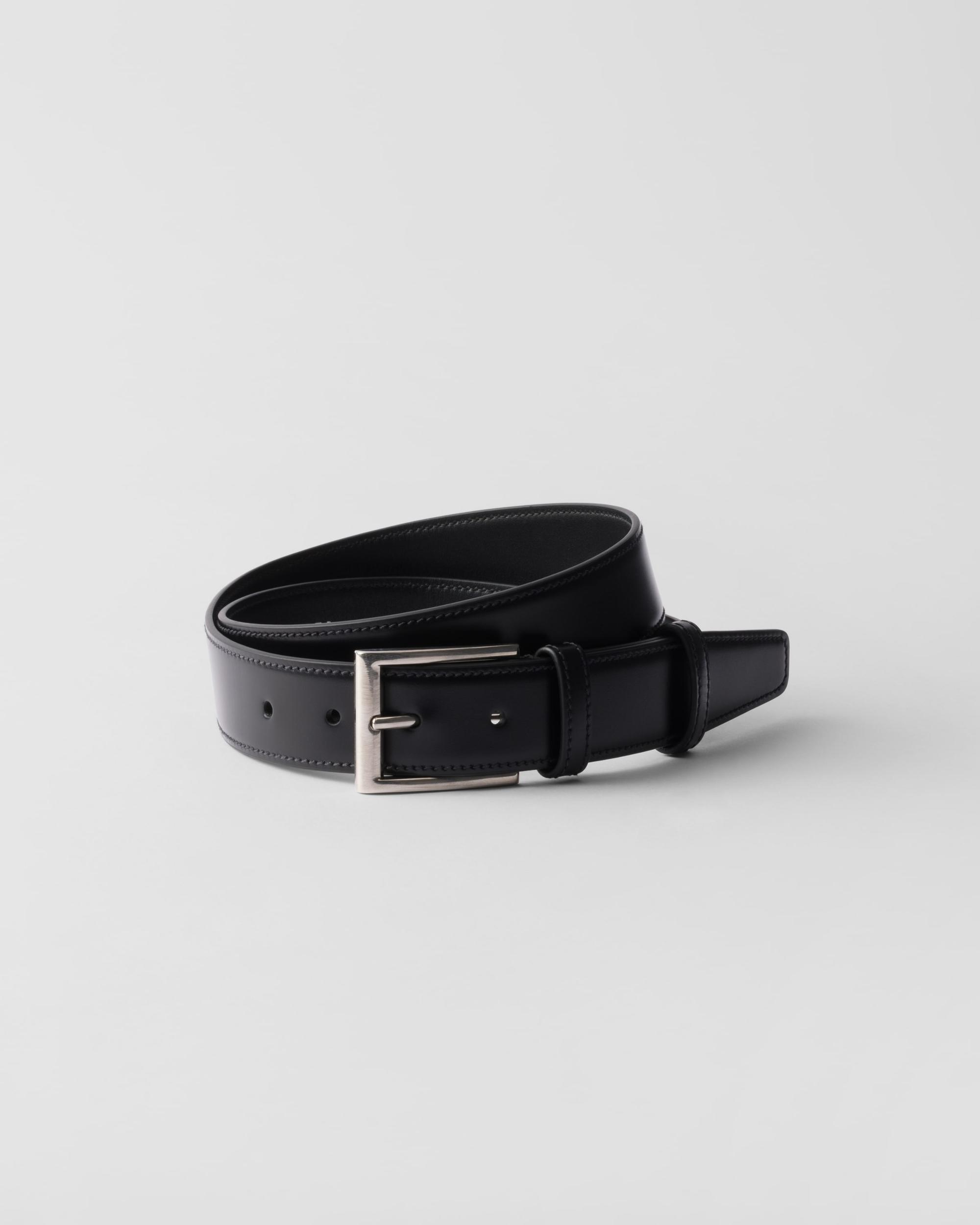 PRADA Men's Adjustable Leather Belt In Black Product Image