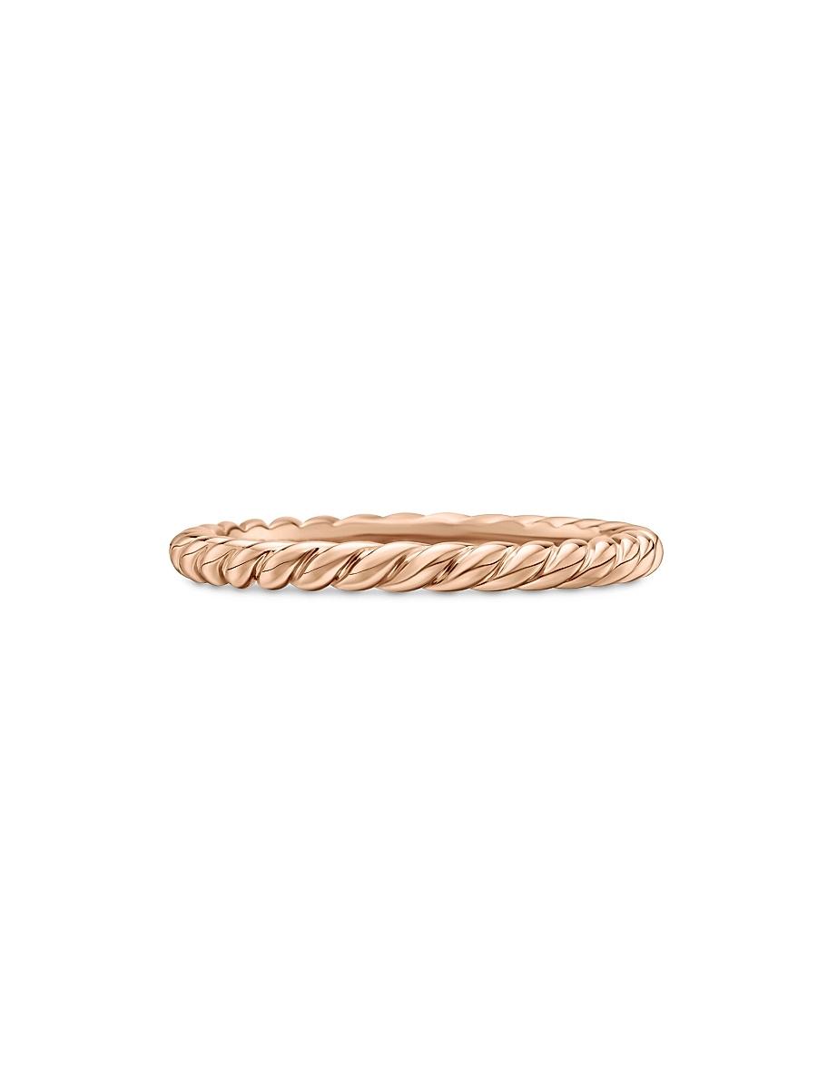 Womens DY Cable Band Ring in 18K Rose Gold, 2mm Product Image