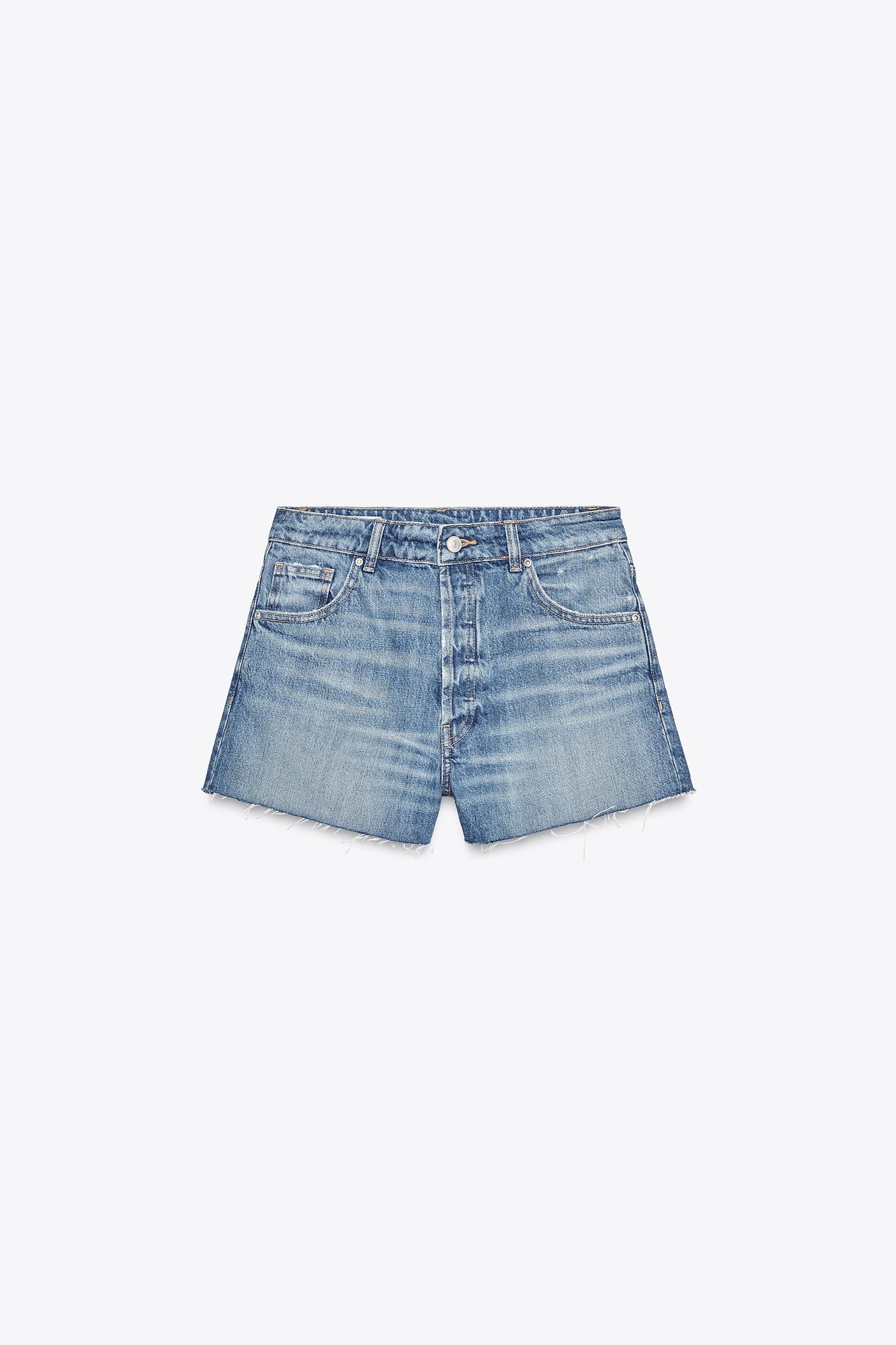 TRF CROPPED BAGGY LOW RISE DENIM SHORTS Product Image