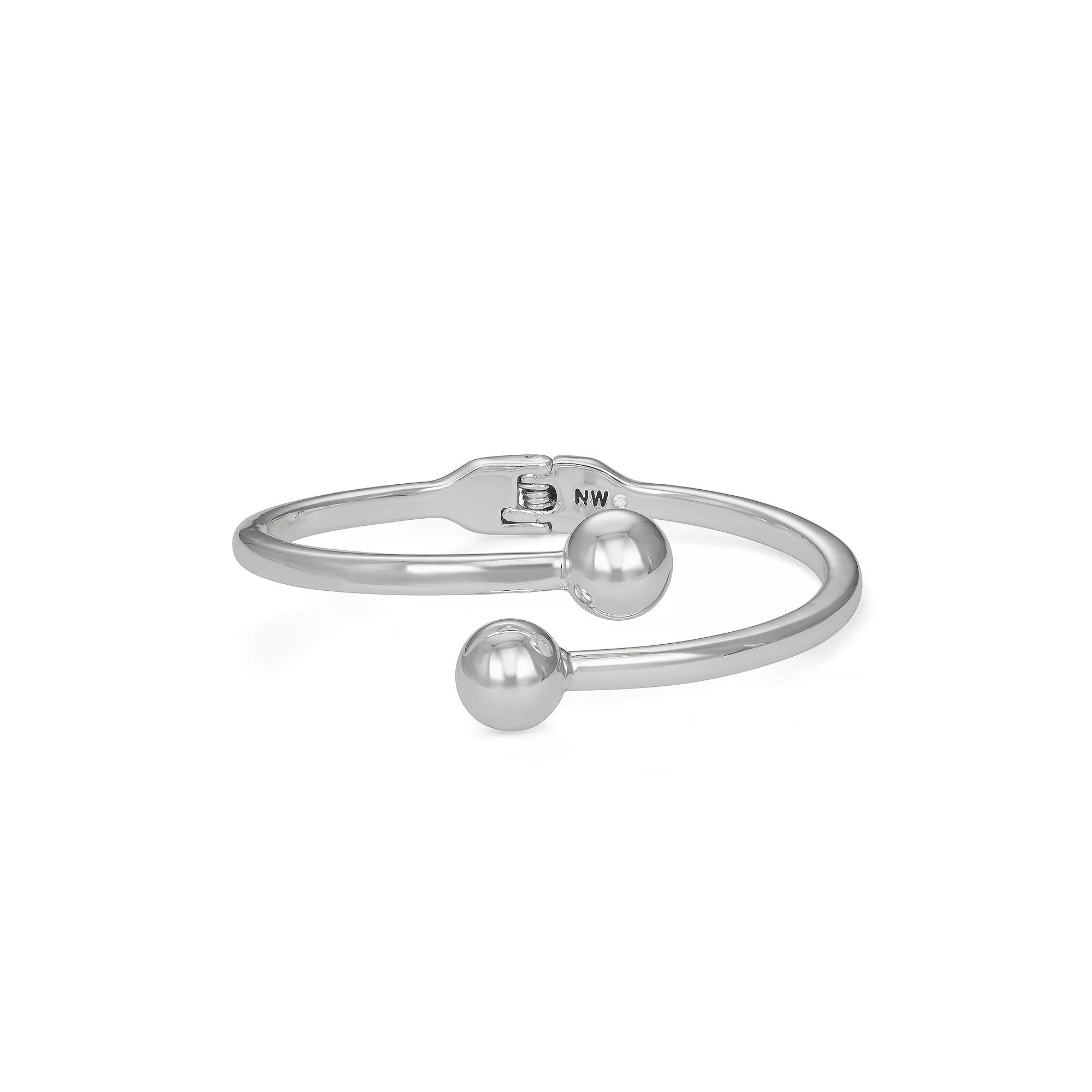 Nine West Silver Tone Sphere Cuff Bracelet, Women's Product Image