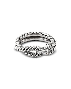 Womens Cable Loop Ring with Diamonds Product Image