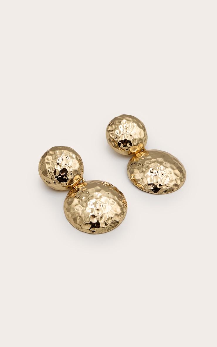Gold Texture Statement Earrings Product Image